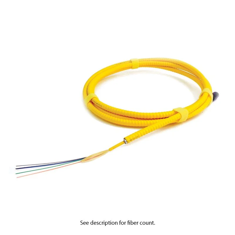 Micro-Distribution Fiber Optic Cable with Aluminum Interlocking Armor (AIA), 96 Fiber, Singlemode, Plenum, Yellow | plus Corning SMF-28 Ultra Fiber