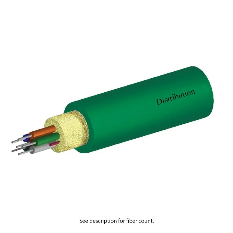 Distribution Fiber Optic Cable, 24 Fiber, Multimode, Plenum, Lime Green | Corning OM5 Optical Fiber