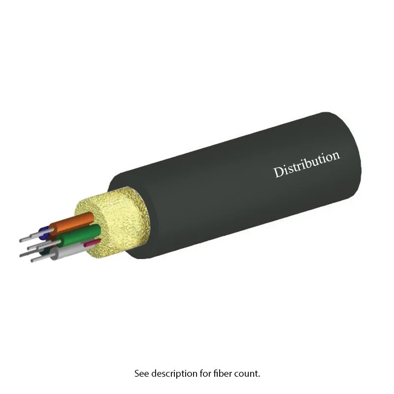 Distribution Fiber Optic Cable, 8 Fiber, Multimode, Plenum, Black | Corning OM3 Optical Fiber