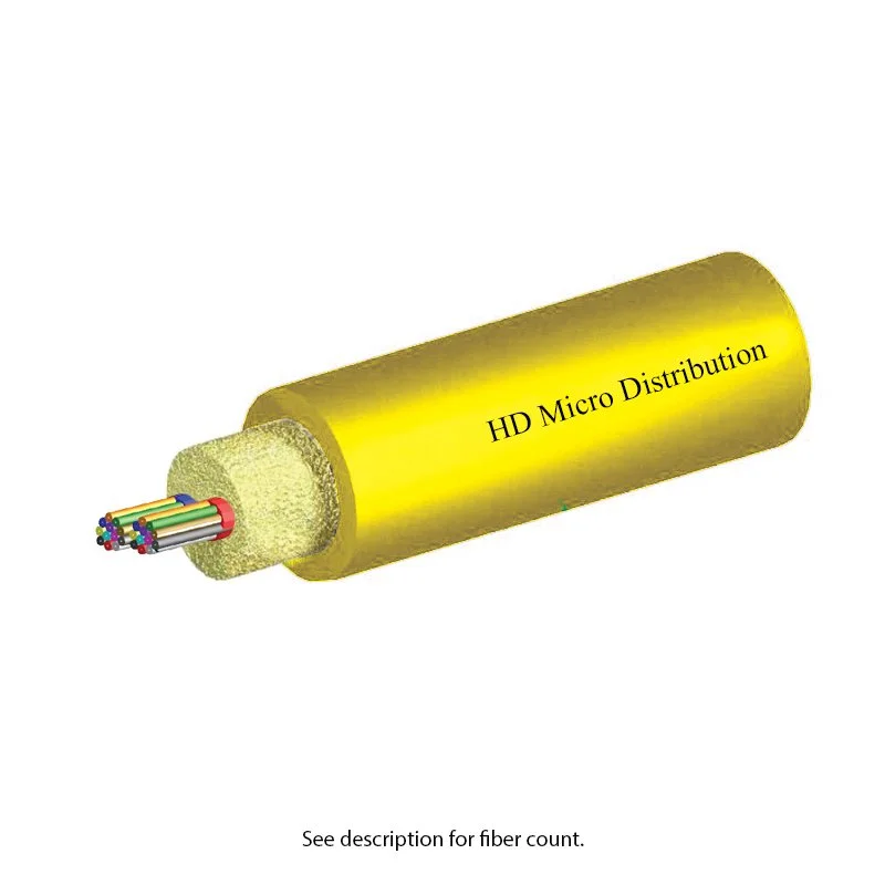 High-Density Micro-Distribution Fiber Optic Cable, 24 Fiber, Singlemode, Plenum, Yellow | plus Corning SMF-28 Ultra Fiber