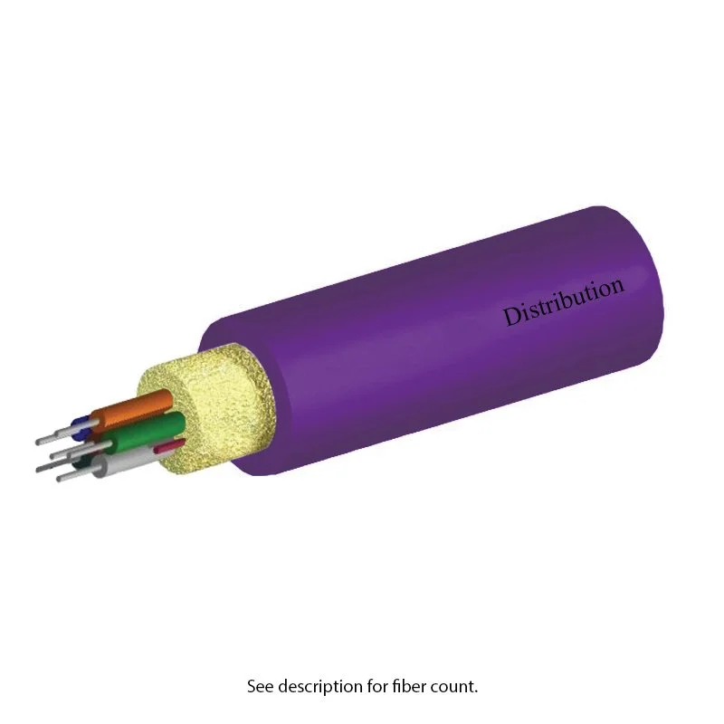 Distribution Fiber Optic Cable, 12 Fiber, Multimode, Plenum, Purple | Corning OM4 Optical Fiber