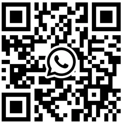 QR code with a WhatsApp logo in the center