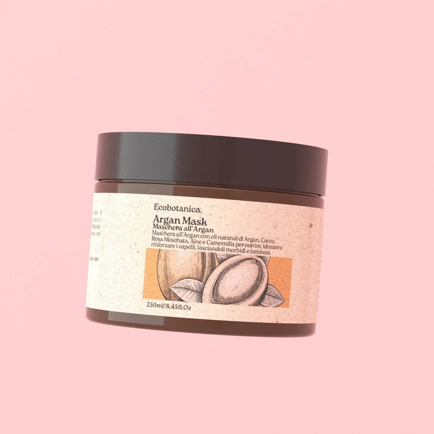 Maschera condizionante vegana naturale per capelli idratante a base di argan