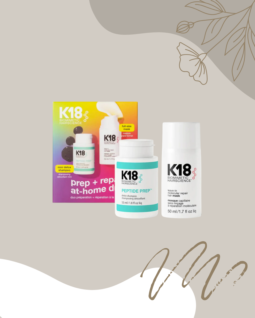 K18 Biomimetic Hairscience - Duo préparation + réparation à la maison