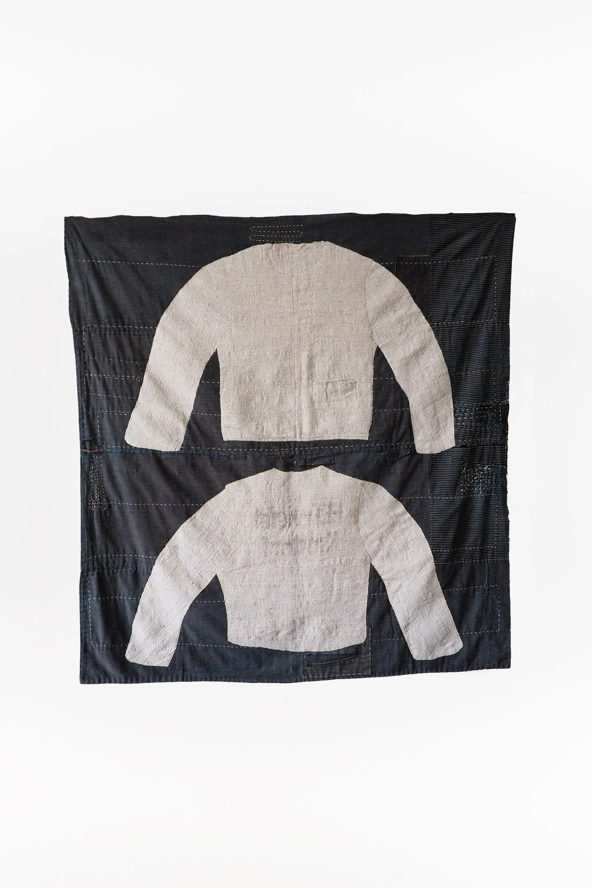 Joachim Perez
Uniform, 2026
Vintage german and japanese appliqué,
white and yellow cotton thread
132 x 120 cm

6'000€