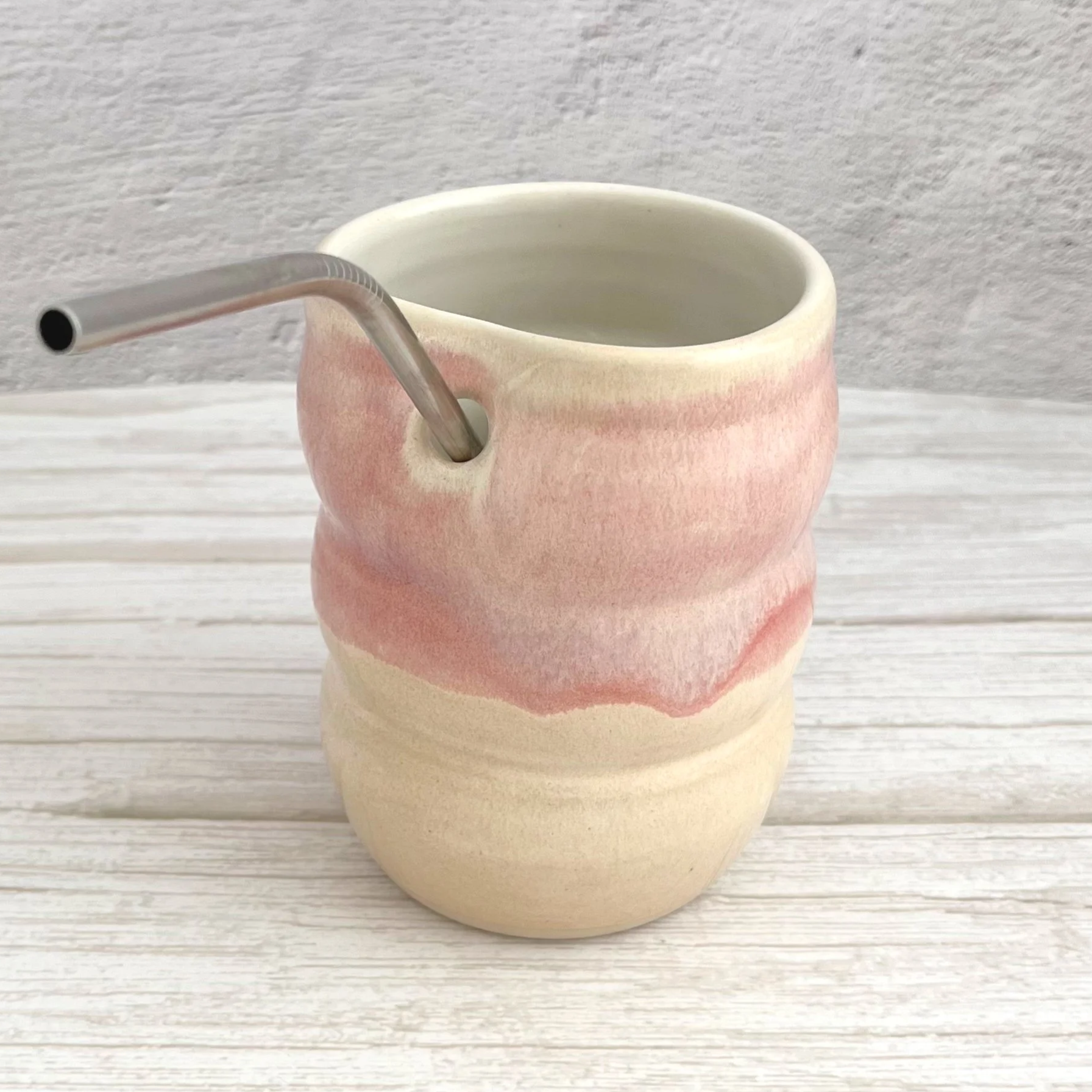 Straw tumbler – Blush pink
