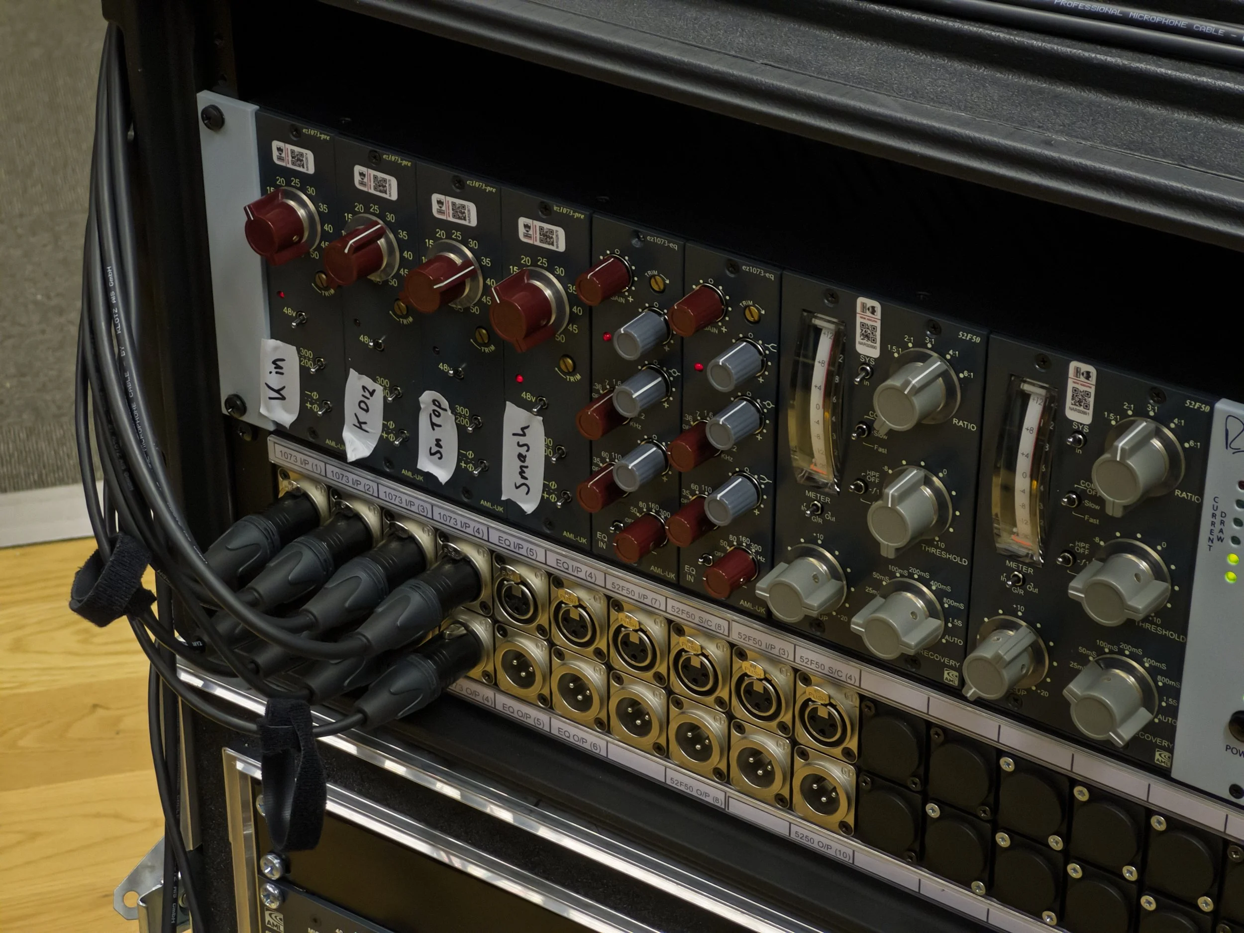 500 series chassis populated with 'Neve style' audio processors