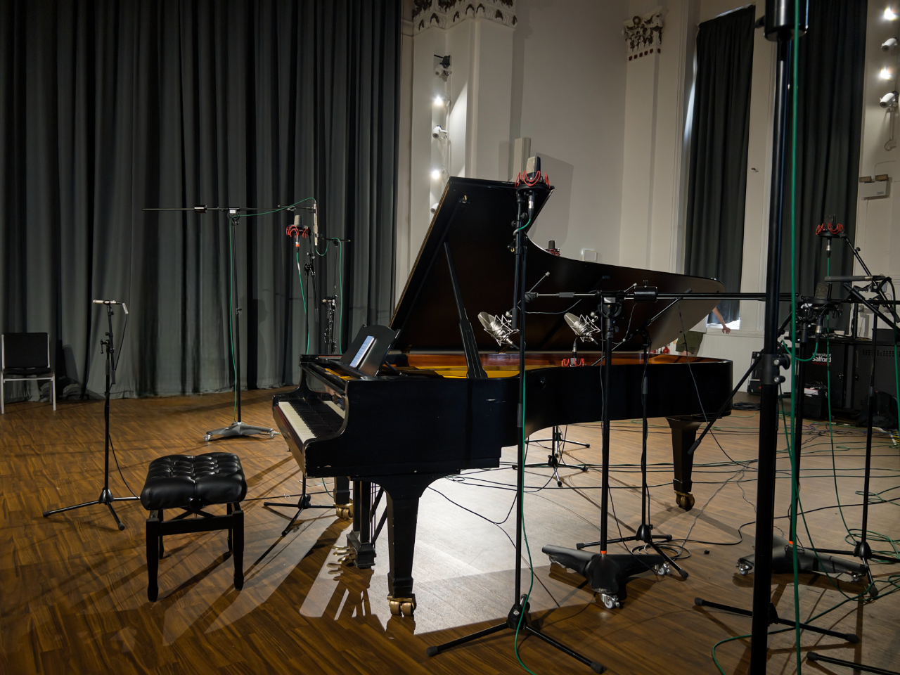 Dolby Atmos grand piano recording in Peel Hall