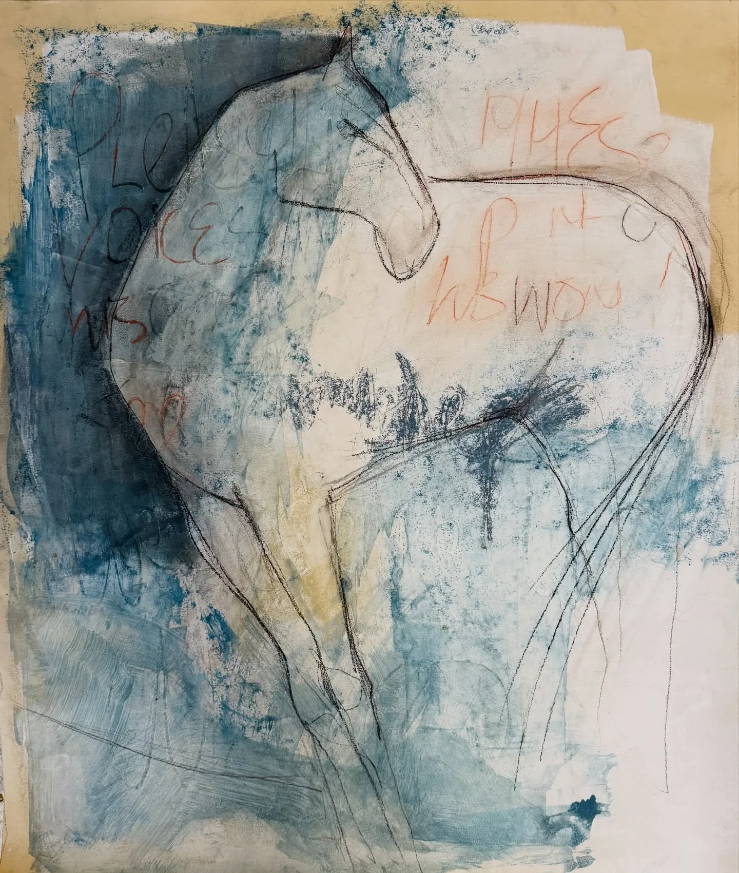 Started this painting at @returntofreedom 

She&rsquo;s standing there waiting - almost as if she was asking the same question I keep asking myself&hellip;

I&rsquo;m not sure it&rsquo;s finished&hellip; but it feels like something I shouldn&rsquo;t 