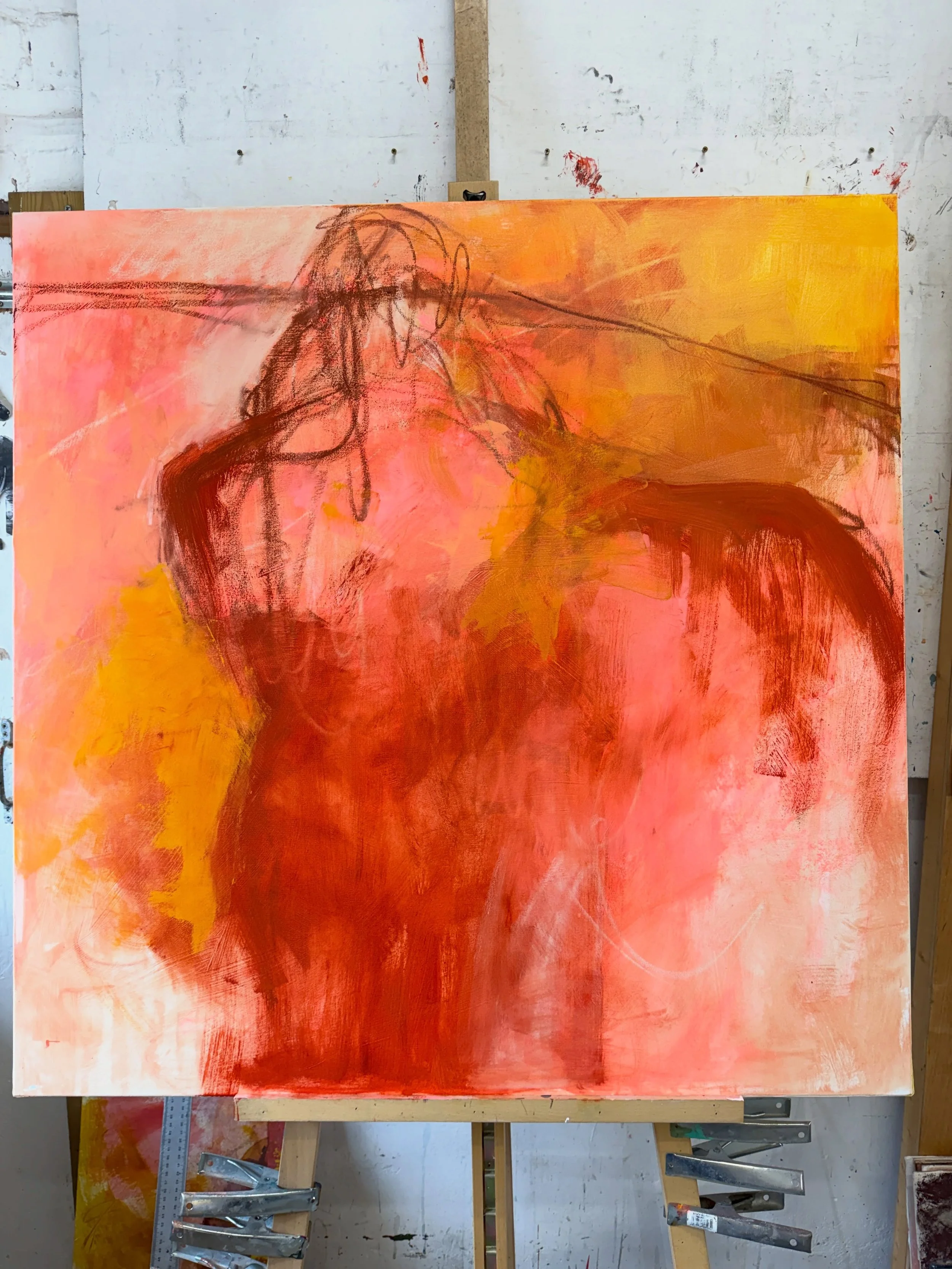 First layers on this large canvas &hellip; and yes it&rsquo;s on canvas as opposed to board which is new for me and I&rsquo;m working in oil.

Not even going to begin to talk about it ! I&rsquo;m gonna let the colour portray the huge emotion of this 