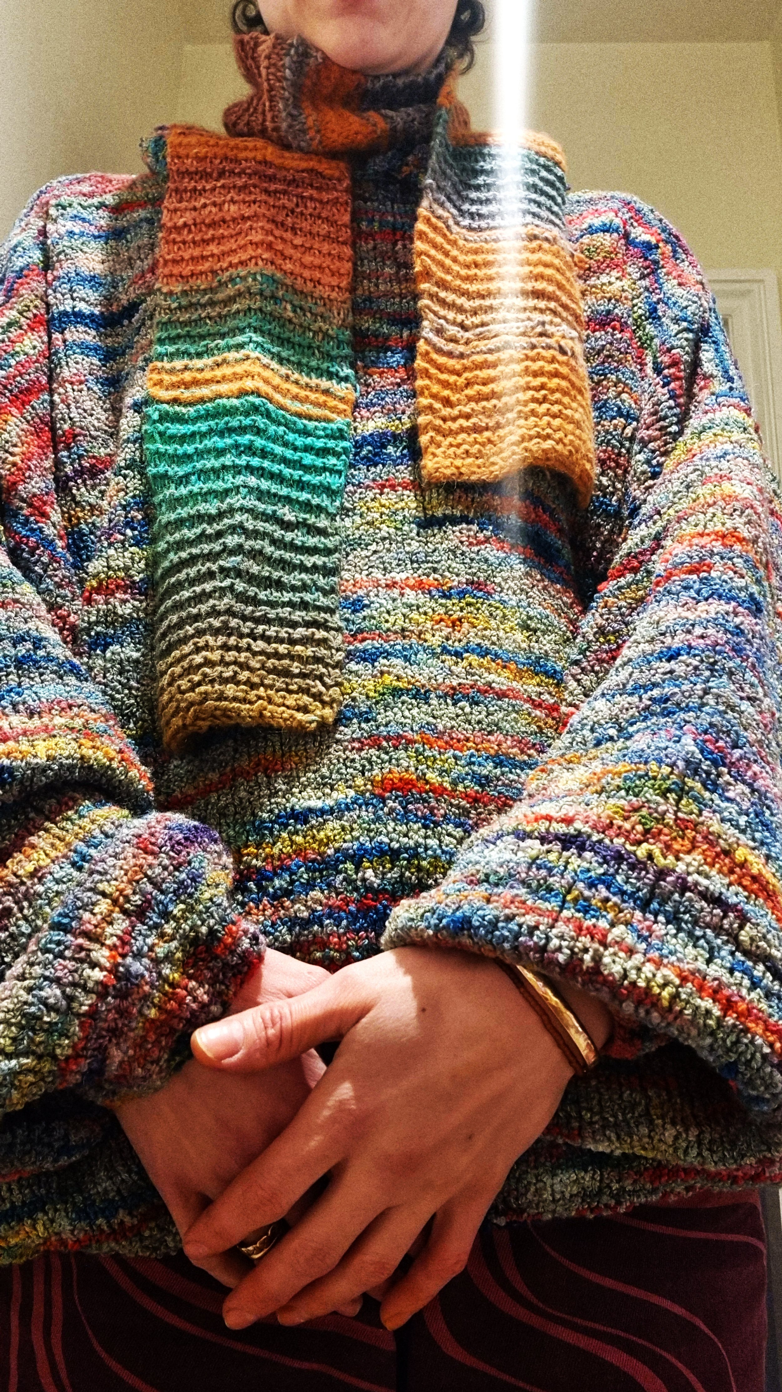 Garter Stitch Scarf - silk, lambswool, mohair