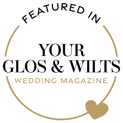 Logo for Your Goss & Wilts Wedding Magazine featuring text and a heart-shaped element