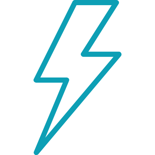 Blue lightning bolt icon on a black background.