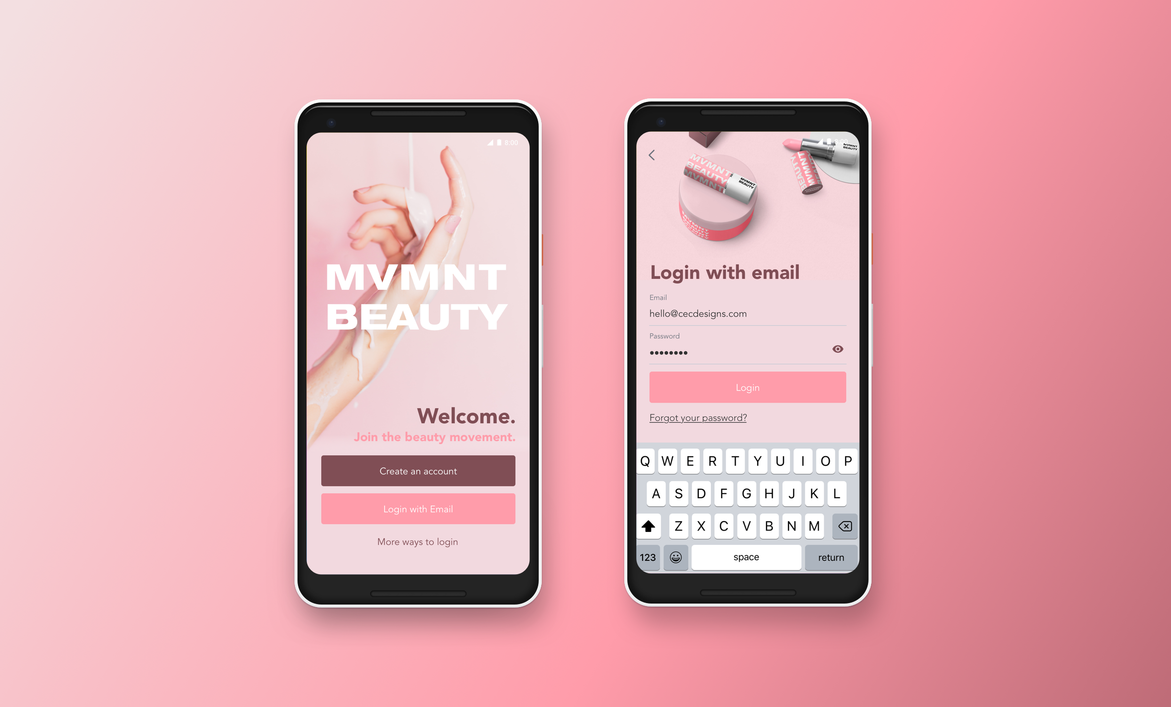 MVMNT Beauty - App UI Concept