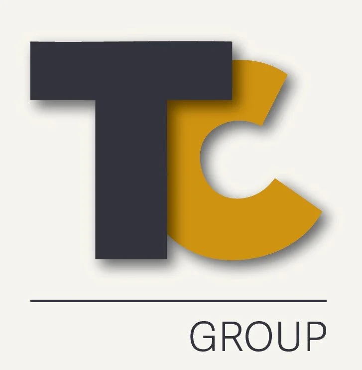 Stylized letter T in black and letter C in gold with the word 'GROUP' underneath.