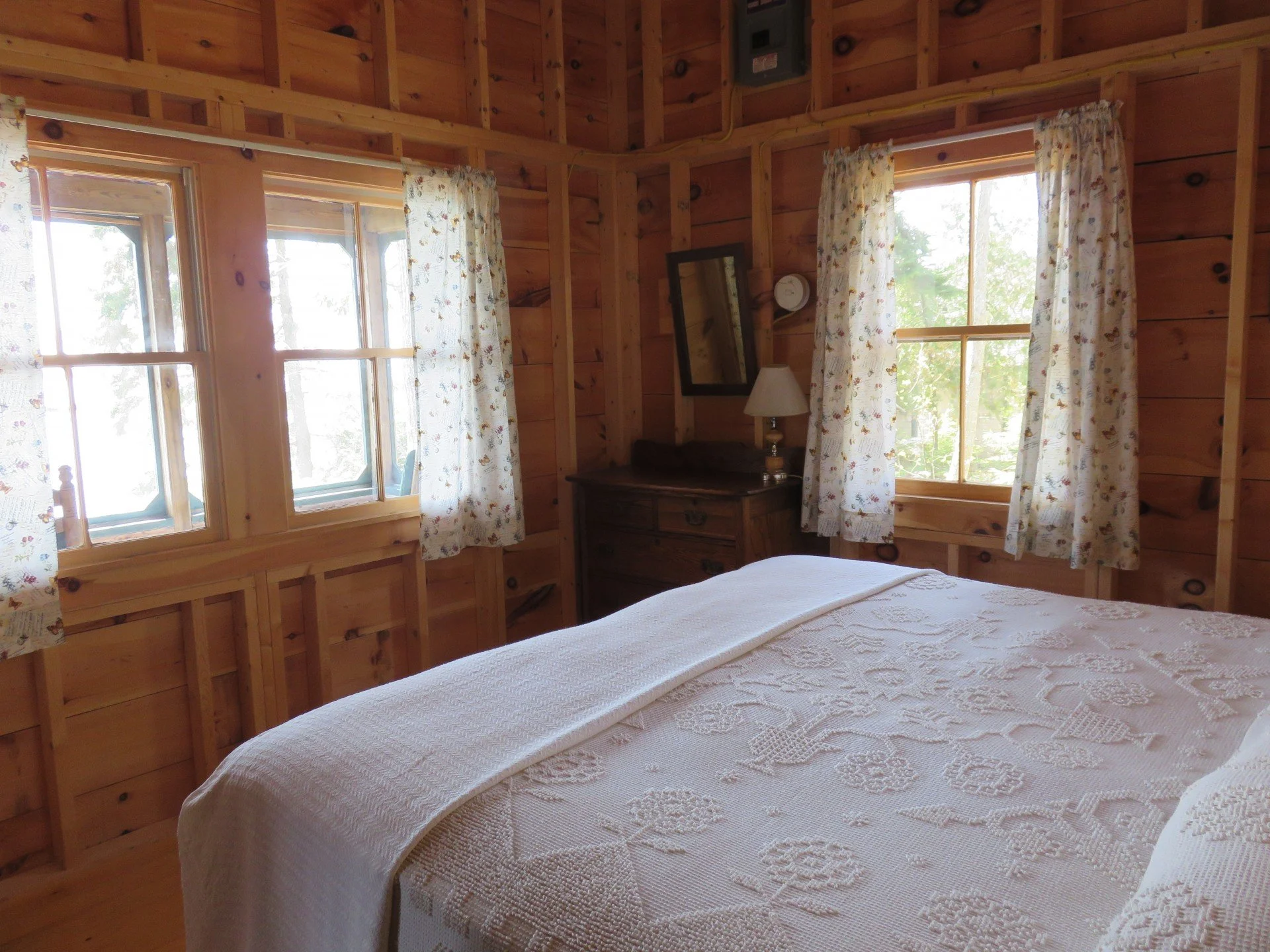 Bedroom with converted king bed