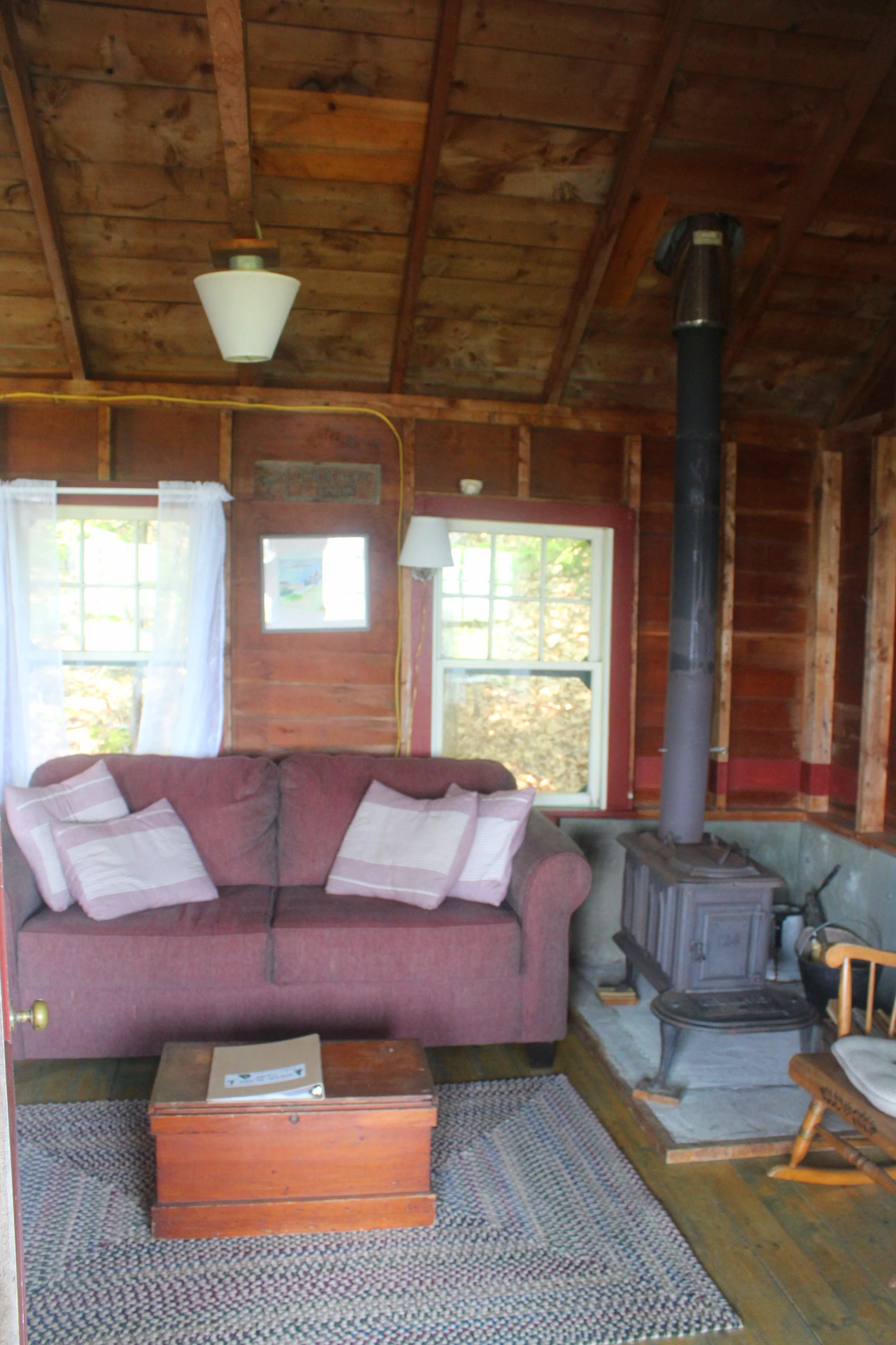 Sofa and woodstove