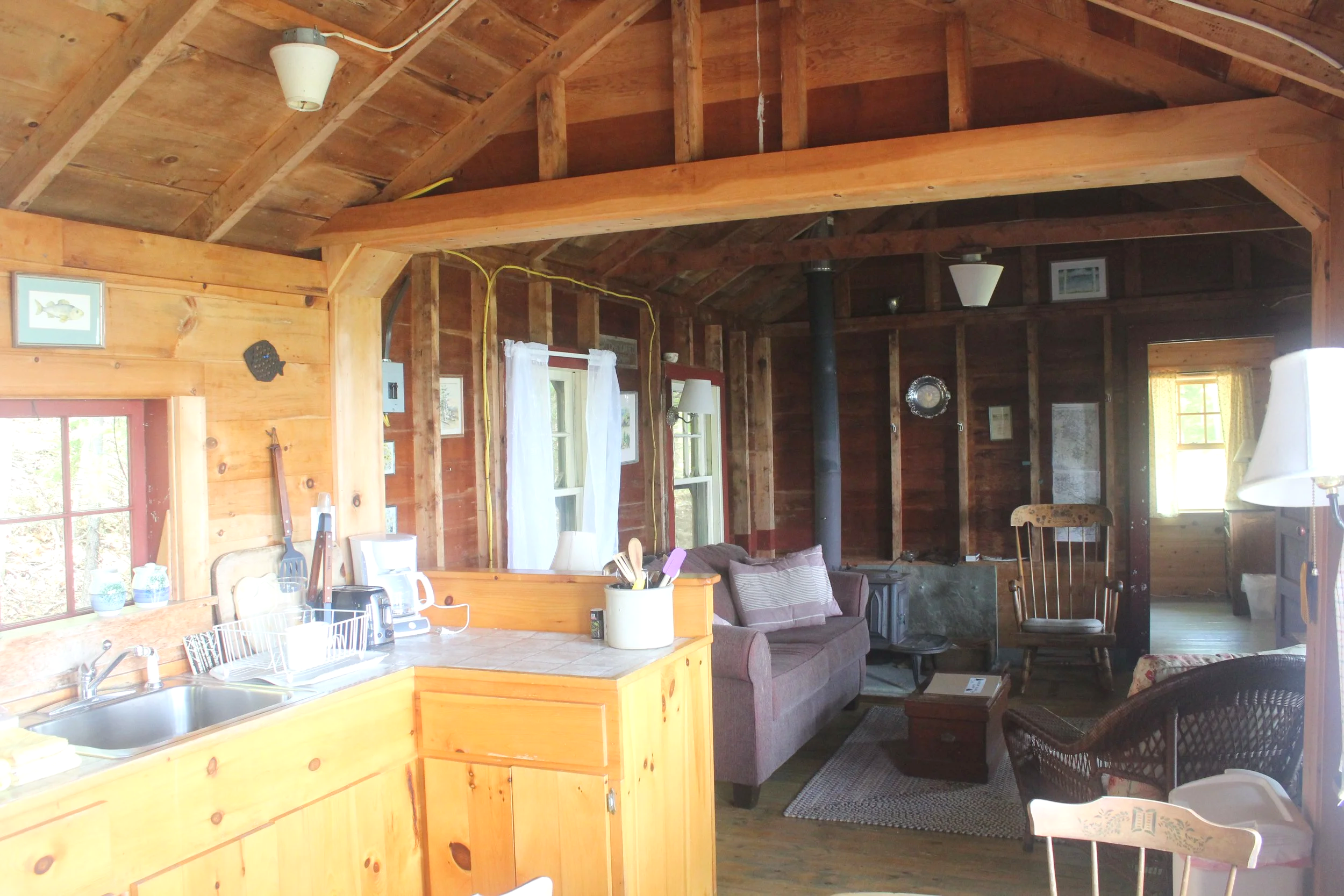 Kitchen looking towards living room and bedroom