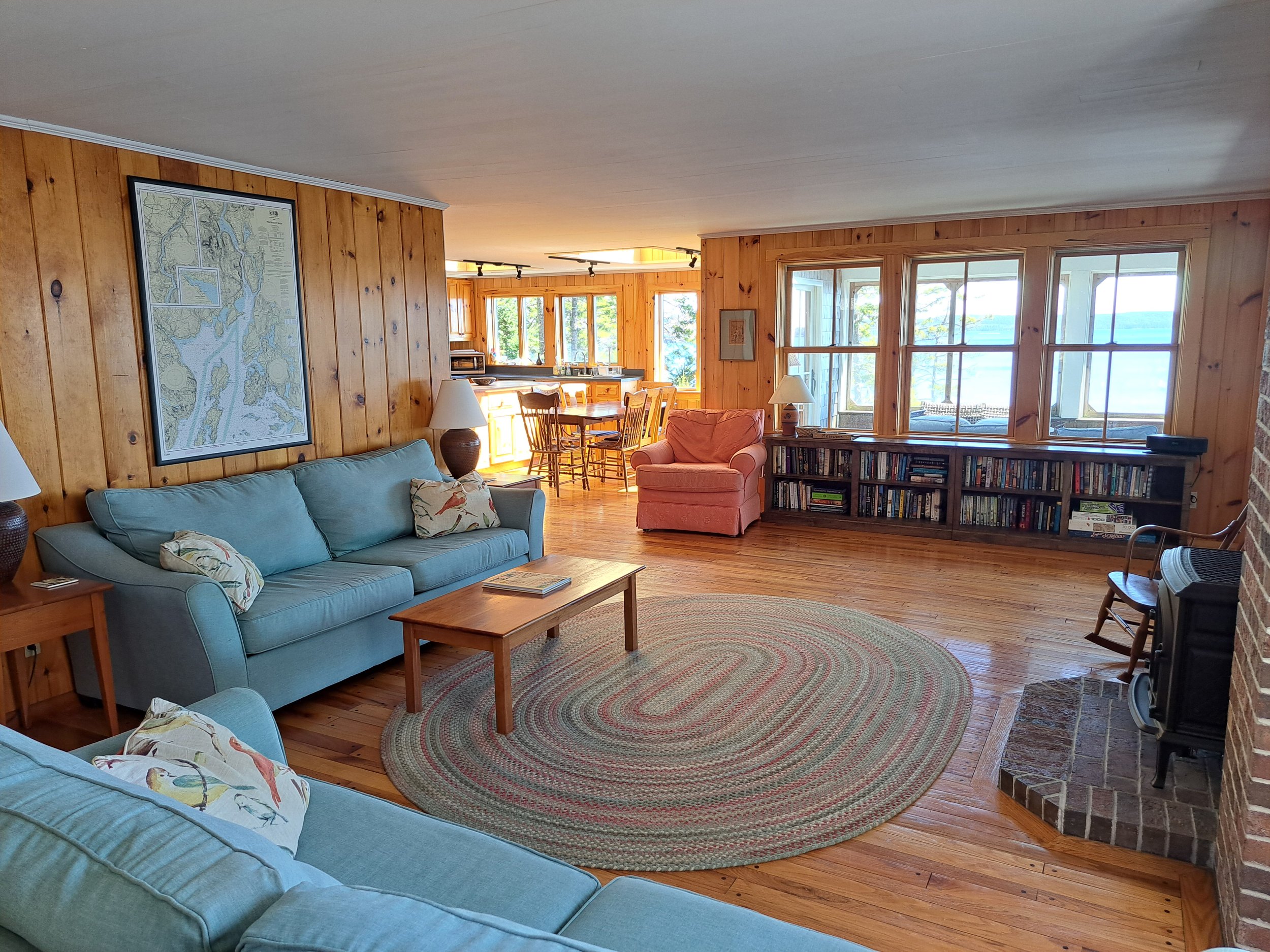 Living room looking towards the porch and kitchen