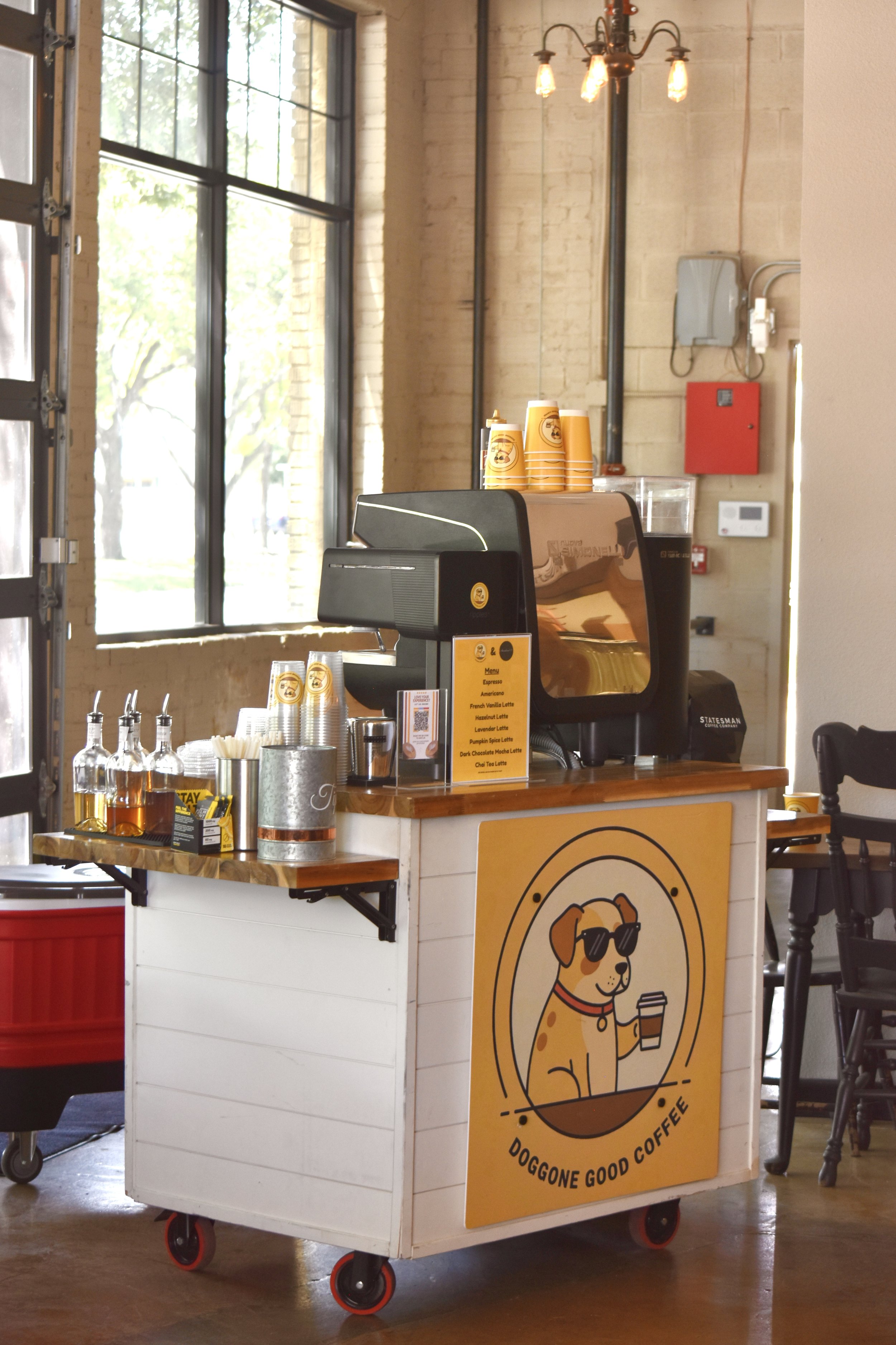 coffee cart at Amendment 21 whiskey bar