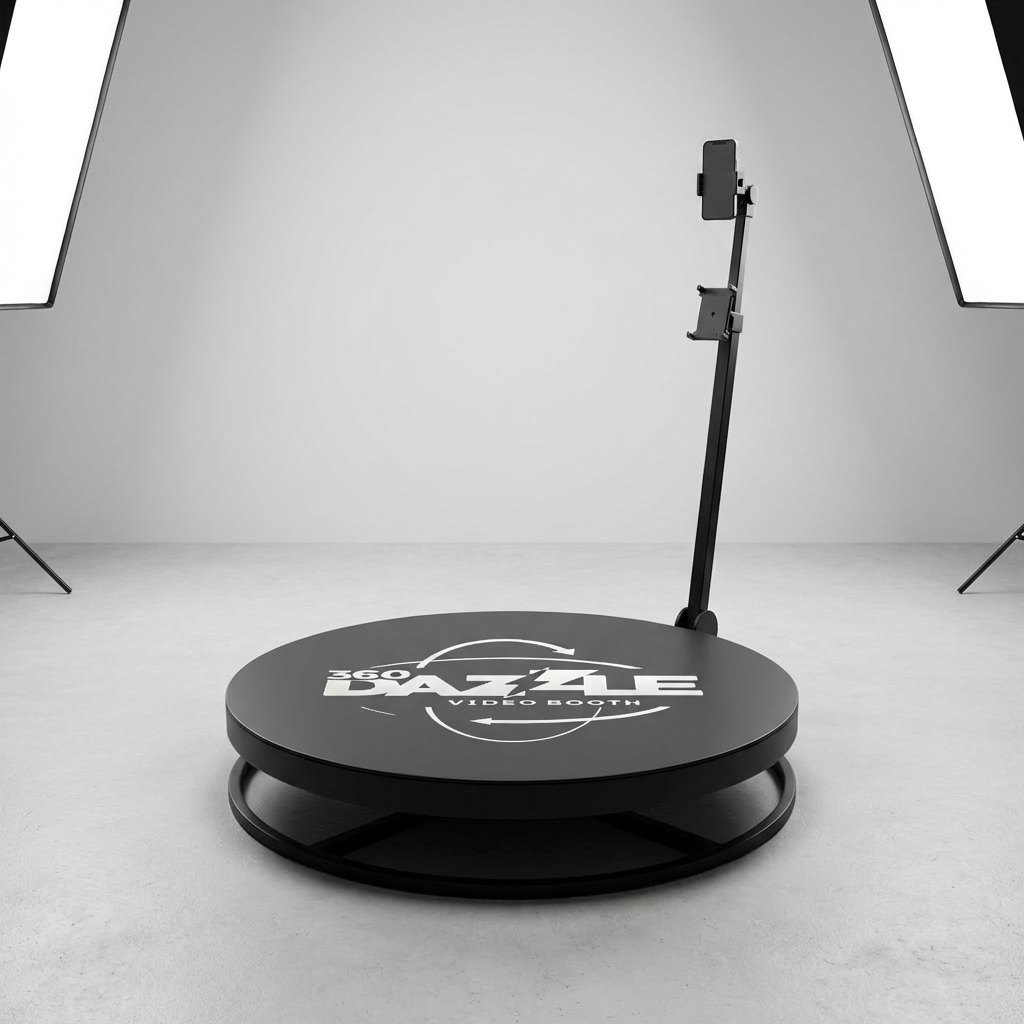 360 Video Booth Hire | Reading, London & South East | Dazzle Dance Experience. 360 video booth hire Reading and Berkshire. 360 photo booth with rotating camera arm available for hire.