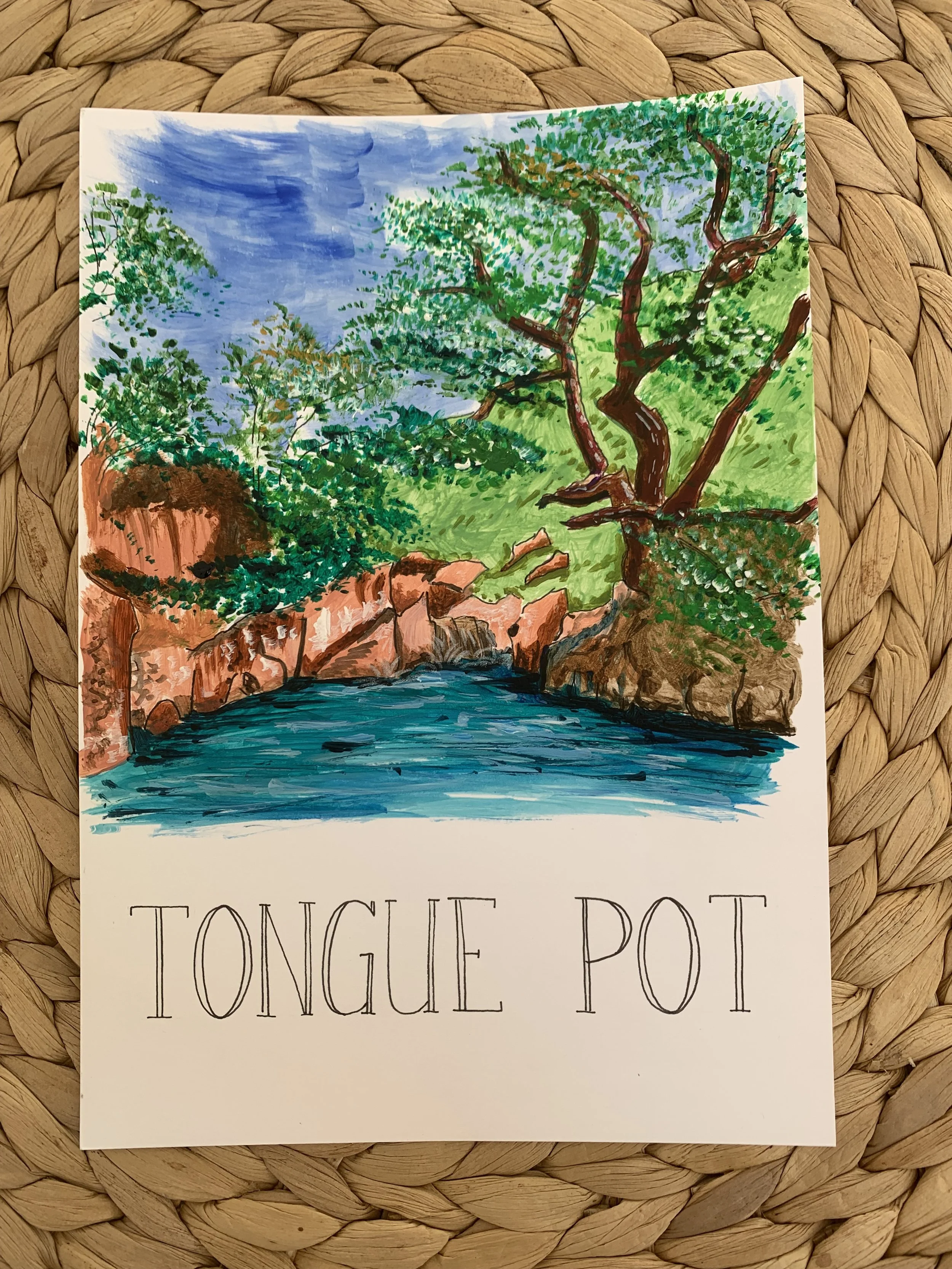acrylic painting of Tongue Pot, Lake District. Vic Delaney