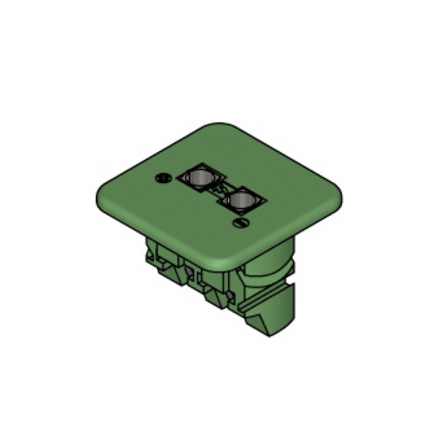 Square Insert Back mounted with brass nut and spring set