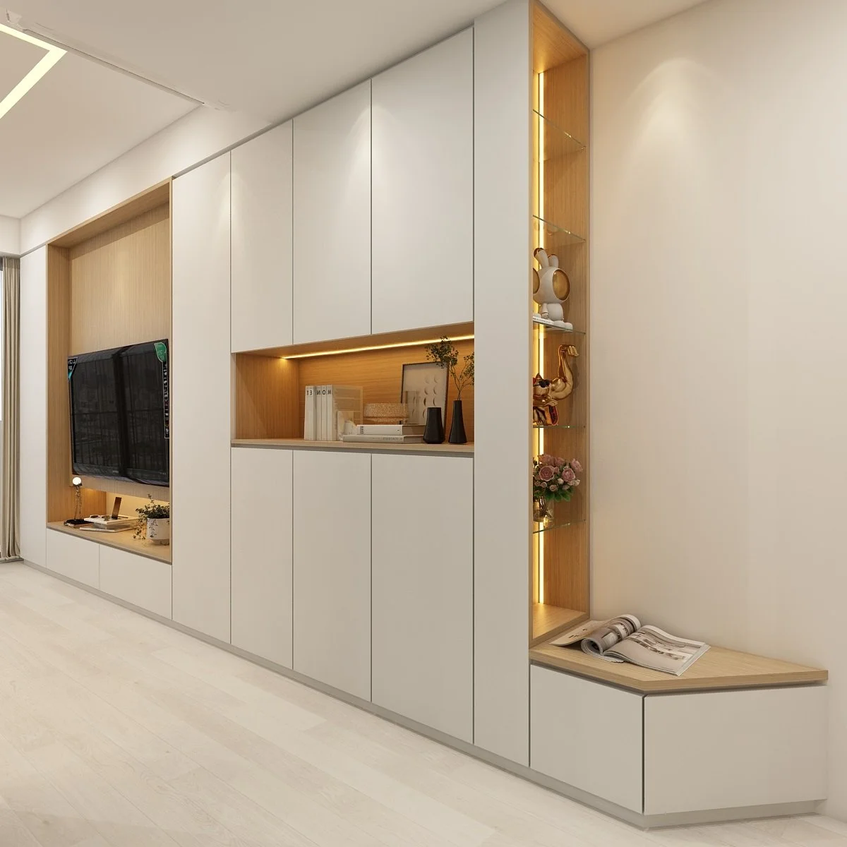 Living room feature wall interior design