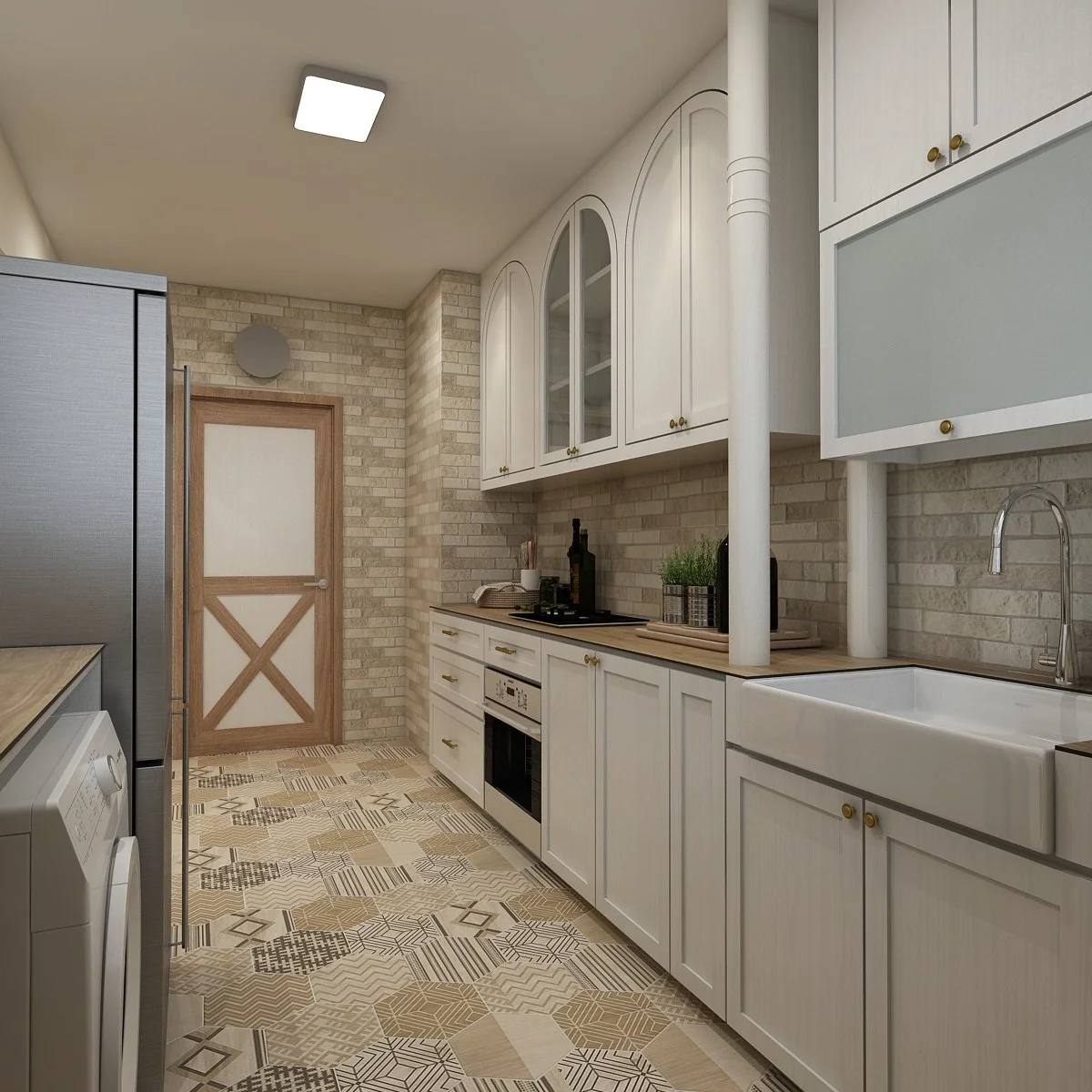 View of a Kitchen from laundry area