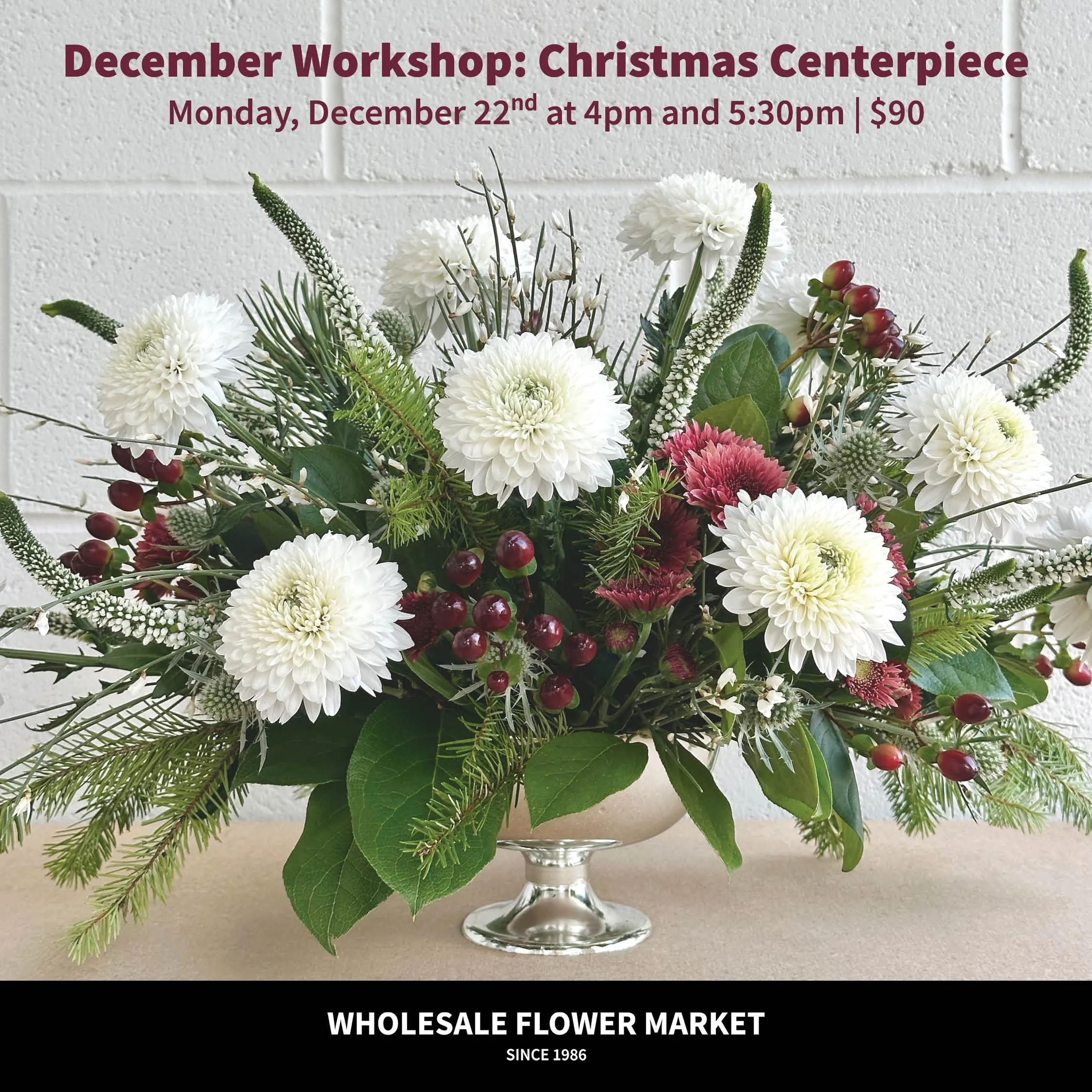 December Workshop: Christmas Centerpiece