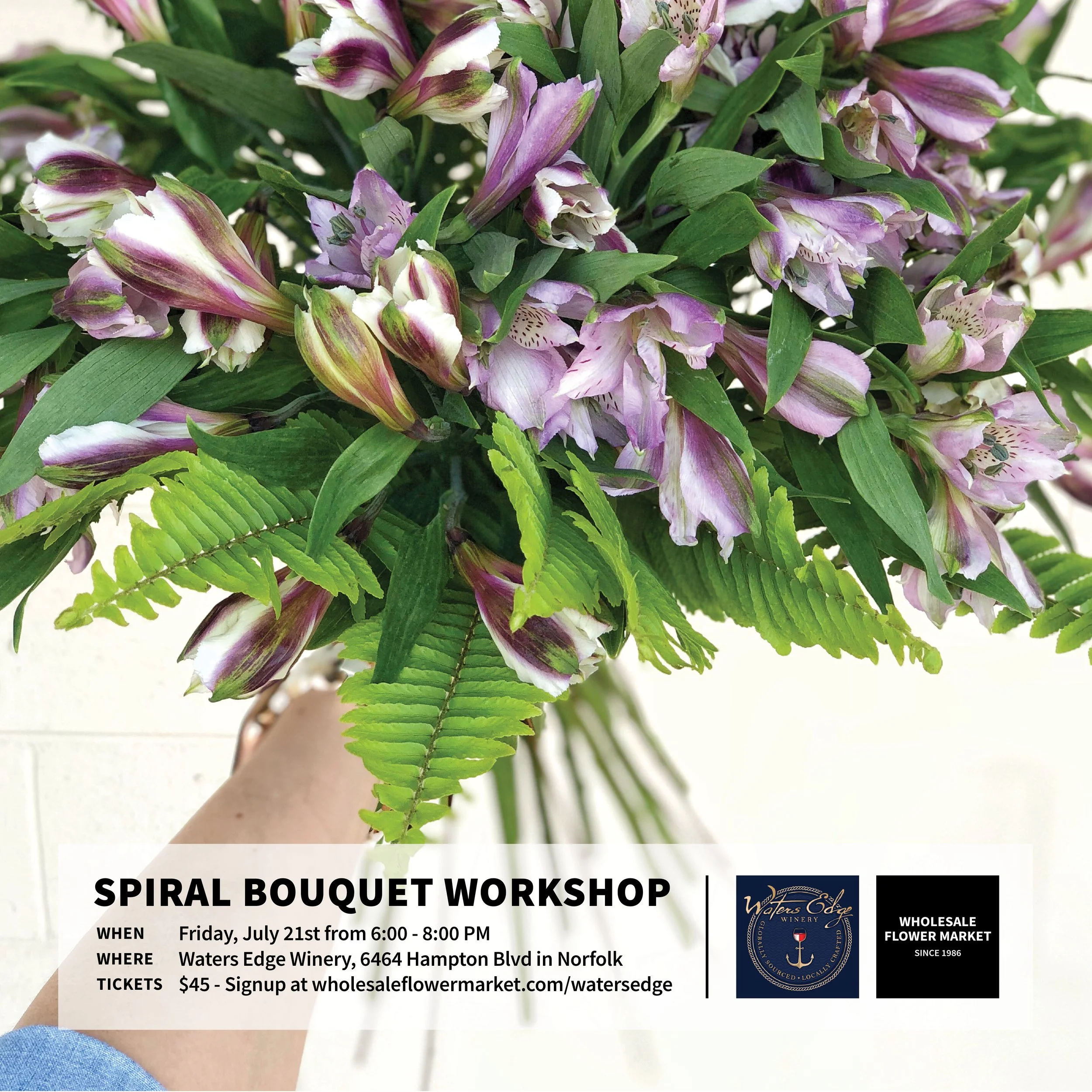 Spiral Bouquet Workshop @ Waters Edge Winery