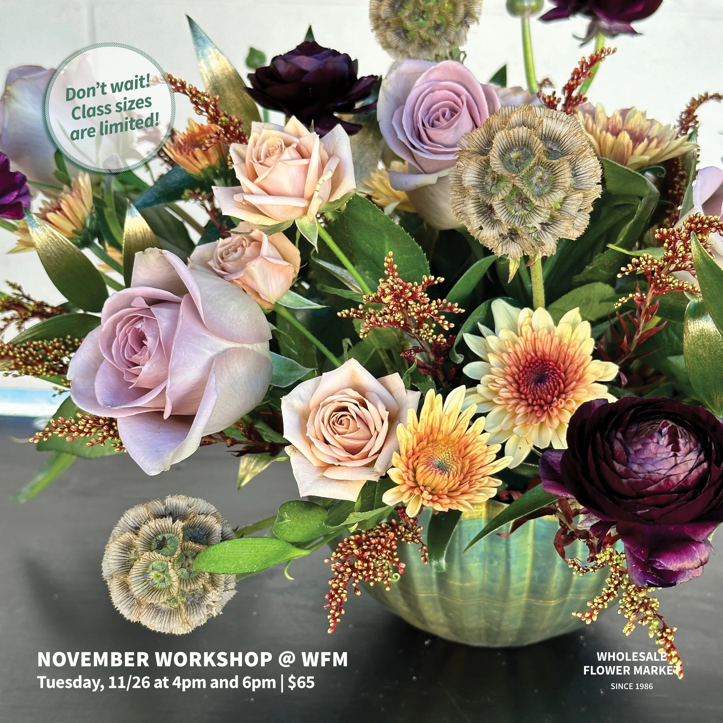 November 26th Workshop @ WFM (Thanksgiving Centerpiece)