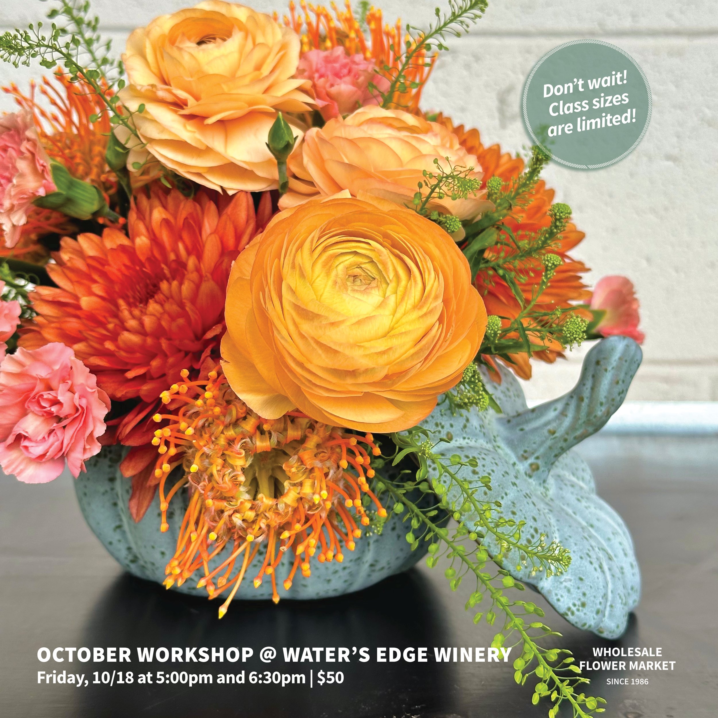 Perfect Pumpkin Arrangement @ Waters Edge Winery