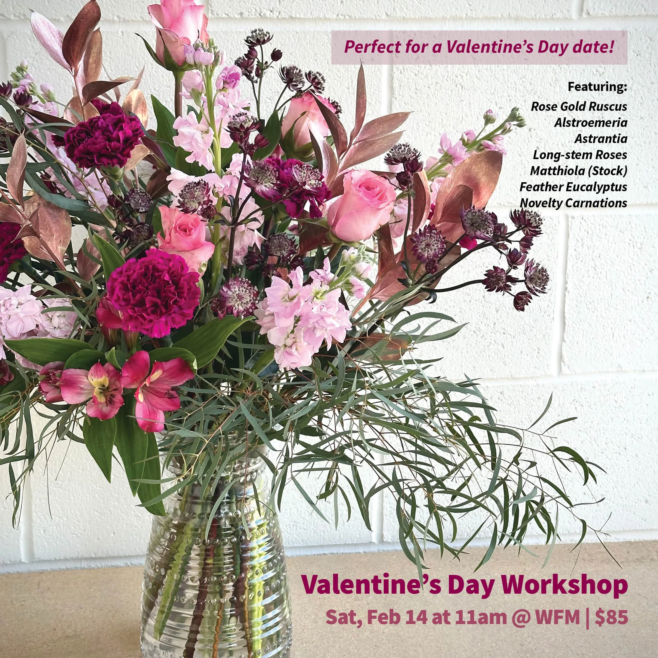 February Workshop: Valentine's Day Vase Arrangement