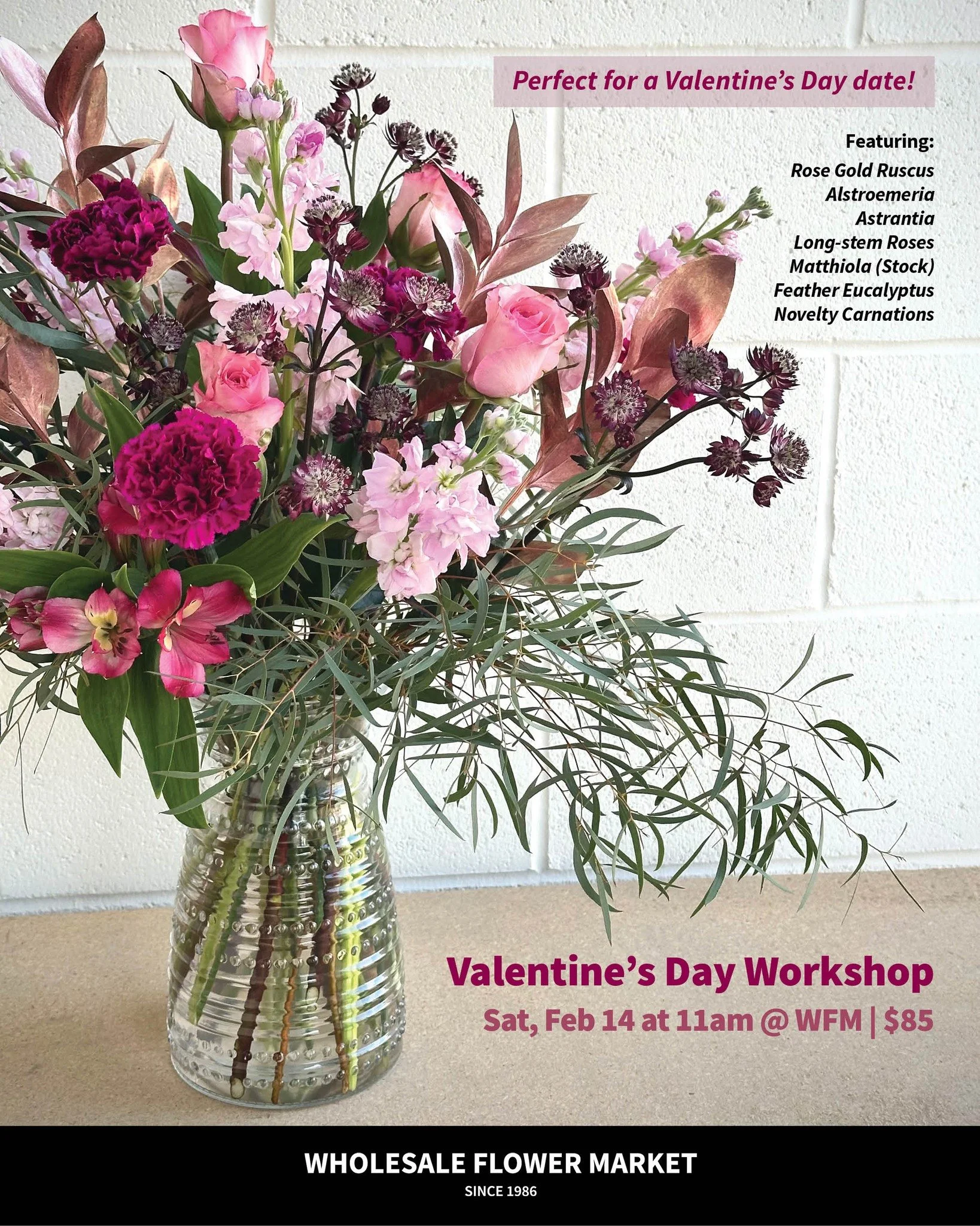💝You're invited! Join us this Valentine&rsquo;s Day, Saturday, February 14th at 11am, for a hands-on workshop where you&rsquo;ll design a lush, romantic arrangement from start to finish. 

Come solo, bring a date, or make something swoon-worthy for 