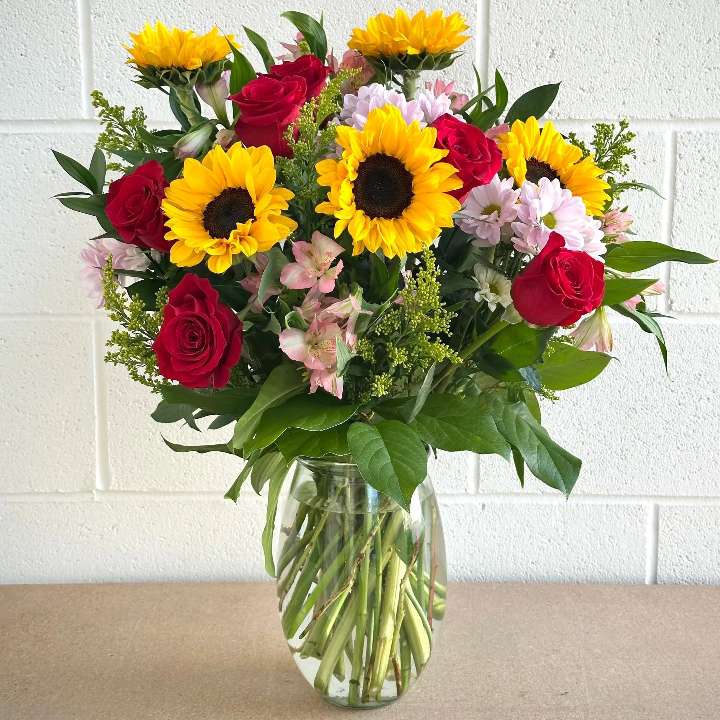 Sunflower & Rose Arrangement