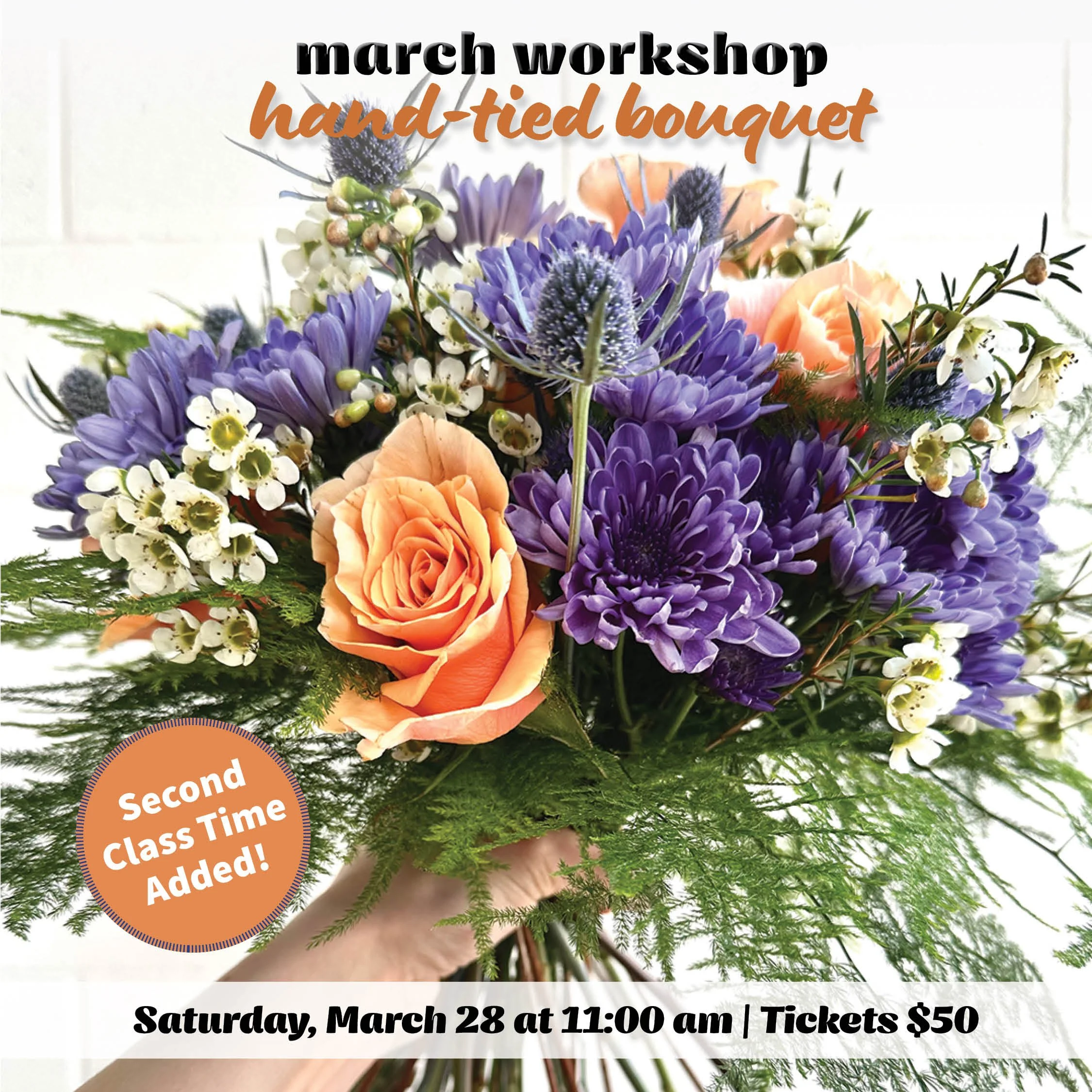 March 2026 Workshop: Hand-Tied Bouquet (11am)