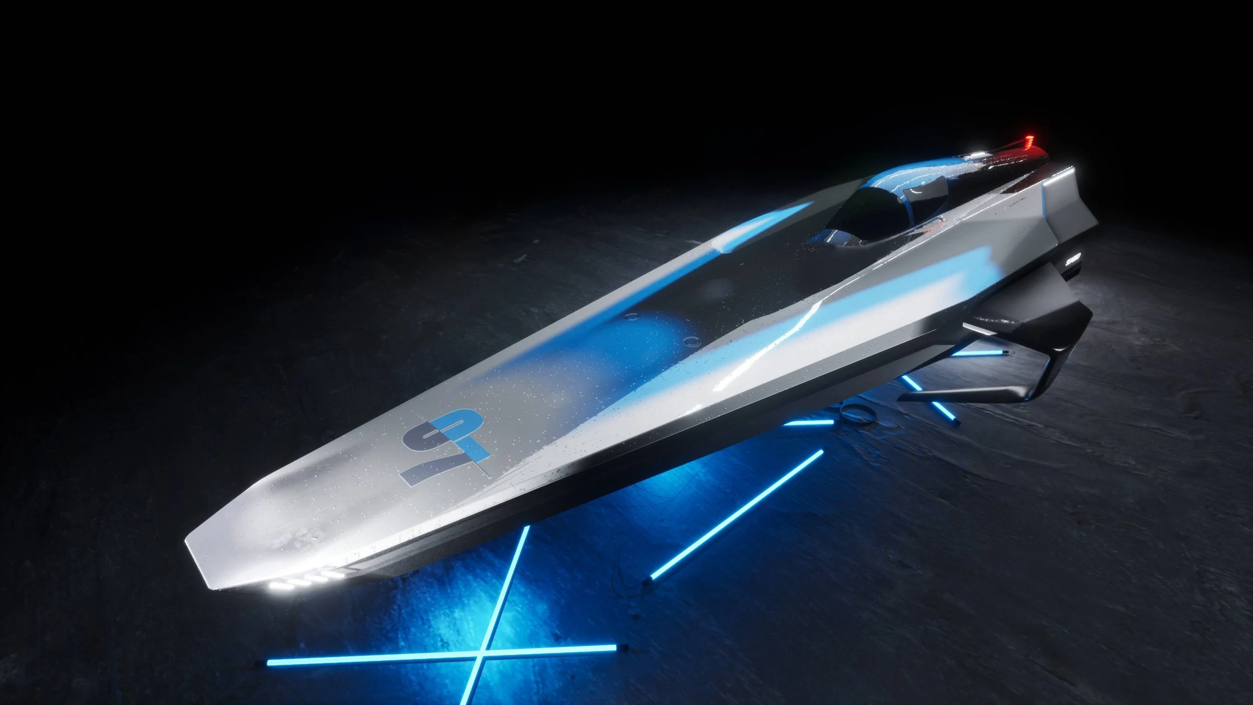 Example of electric race boat for E1 championship