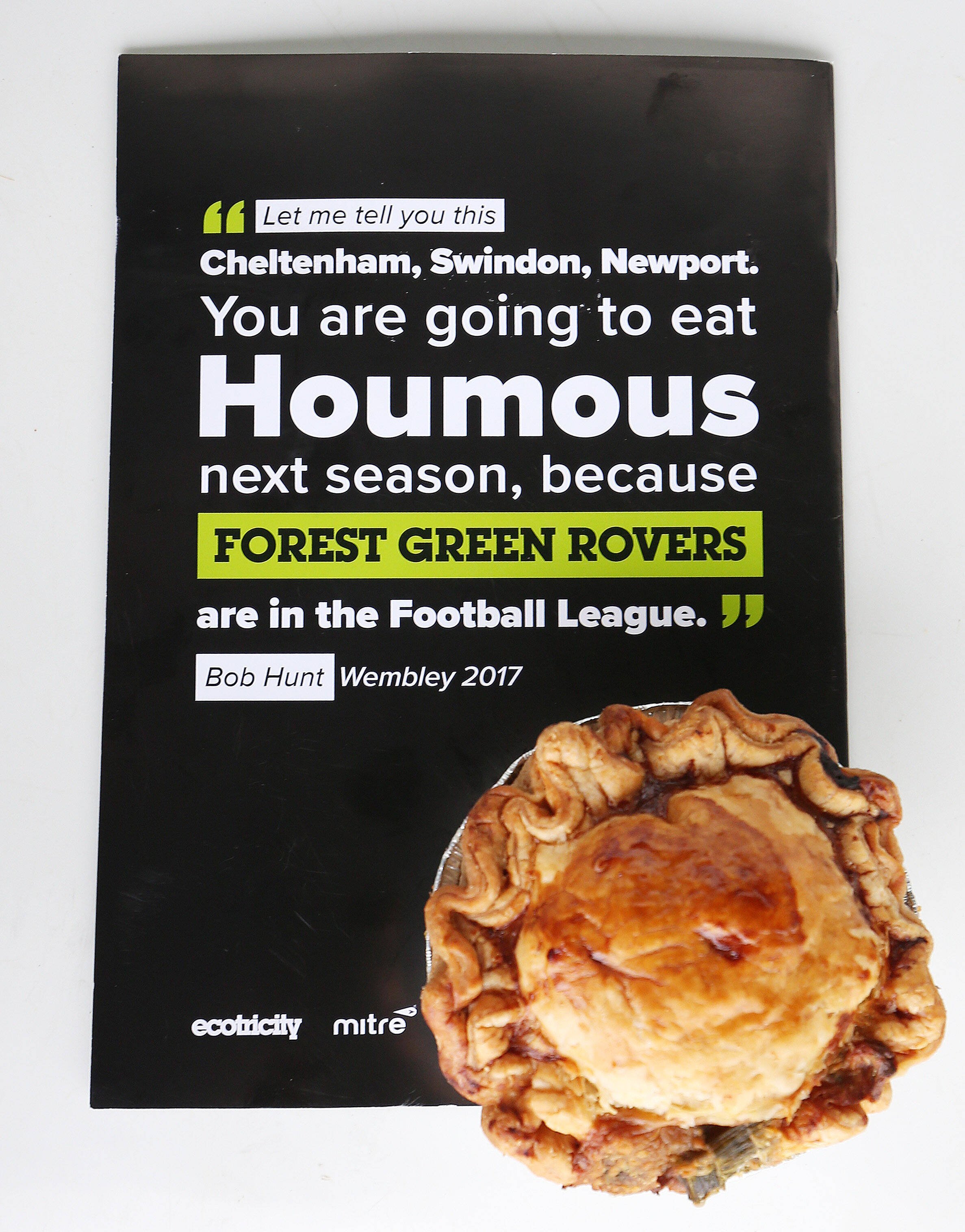 A vegan dessert over Forest Green Rover's first vegan menú