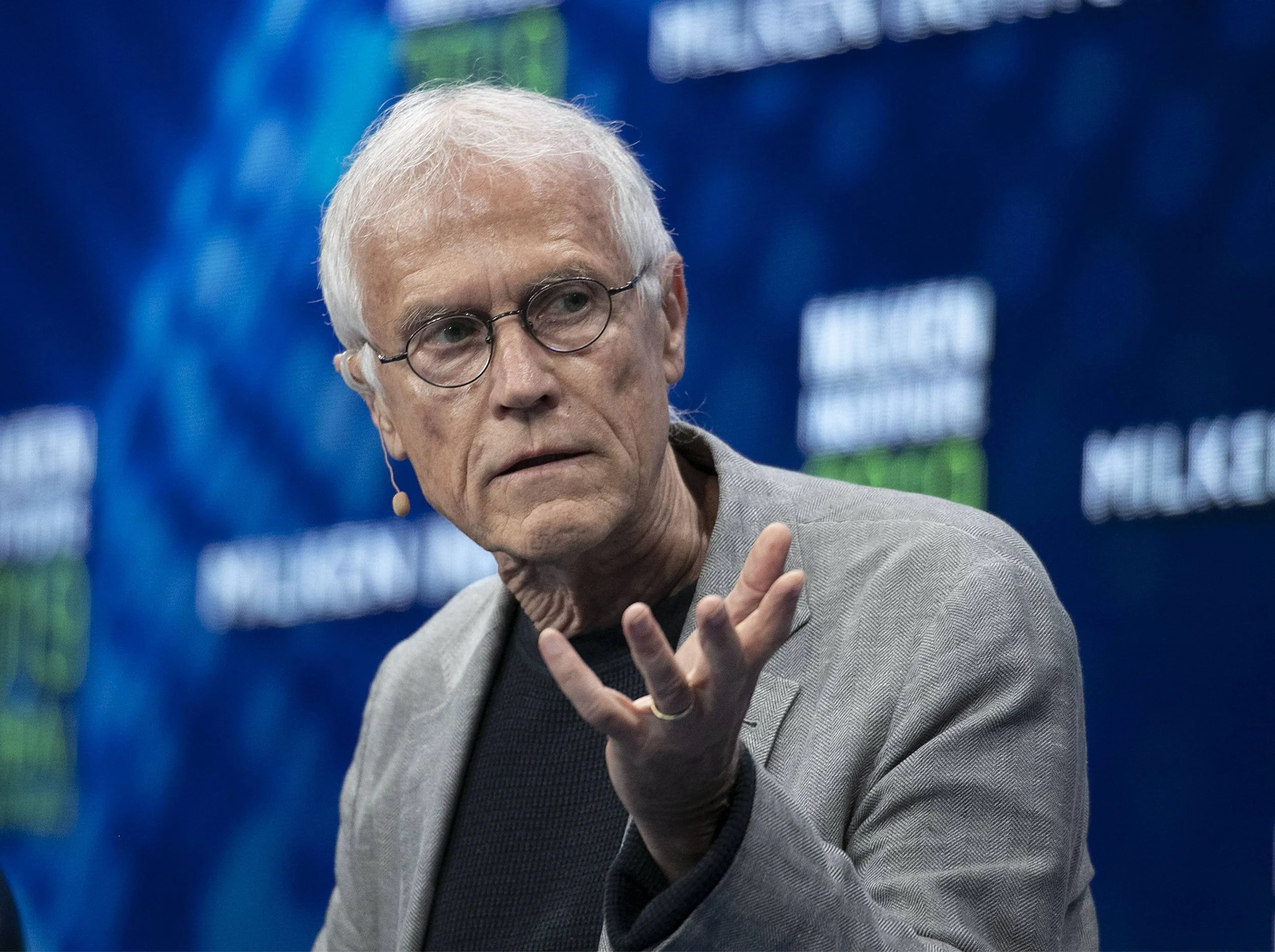 Paul Hawken giving a speech during an event