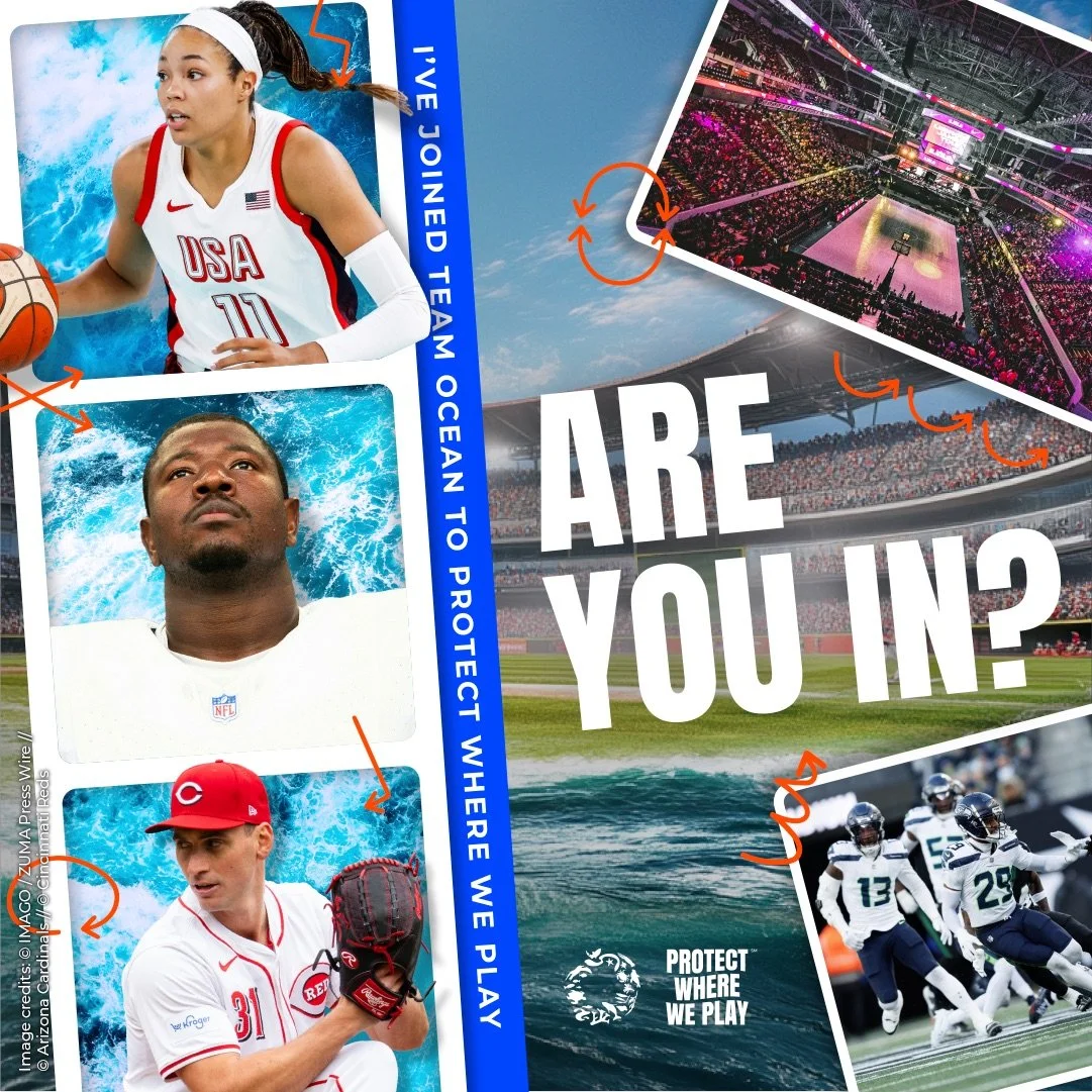 Protect Where We Play graphic featuring Team Ocean Captains with text reading 'ARE YOU IN?'