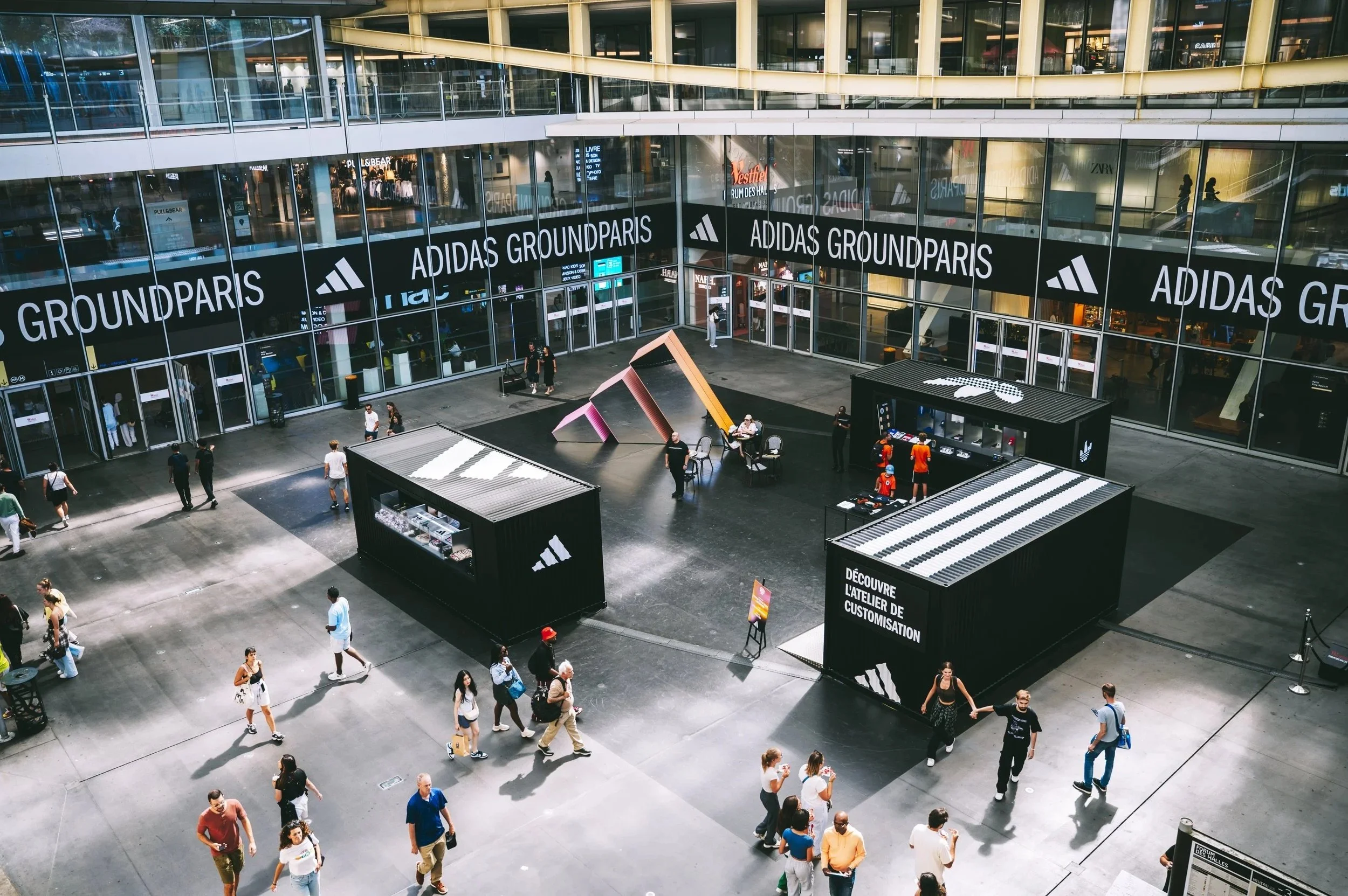 Birds-eye view of the adidas Harder Than You Think activation in Paris