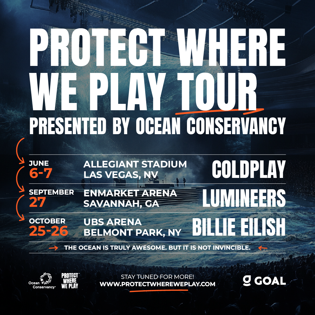 Protect Where We Play graphic advertising the Protect Where We Play tour and its locations/artists