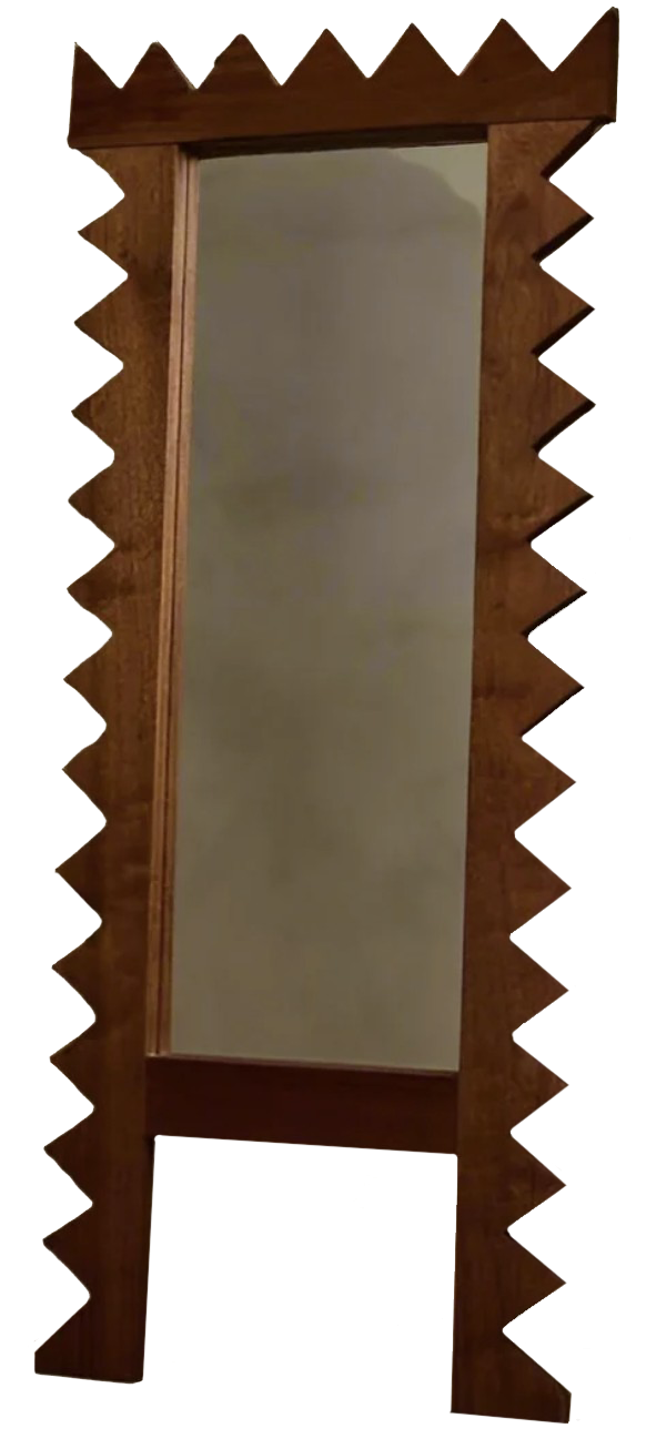 free standing timber mirror