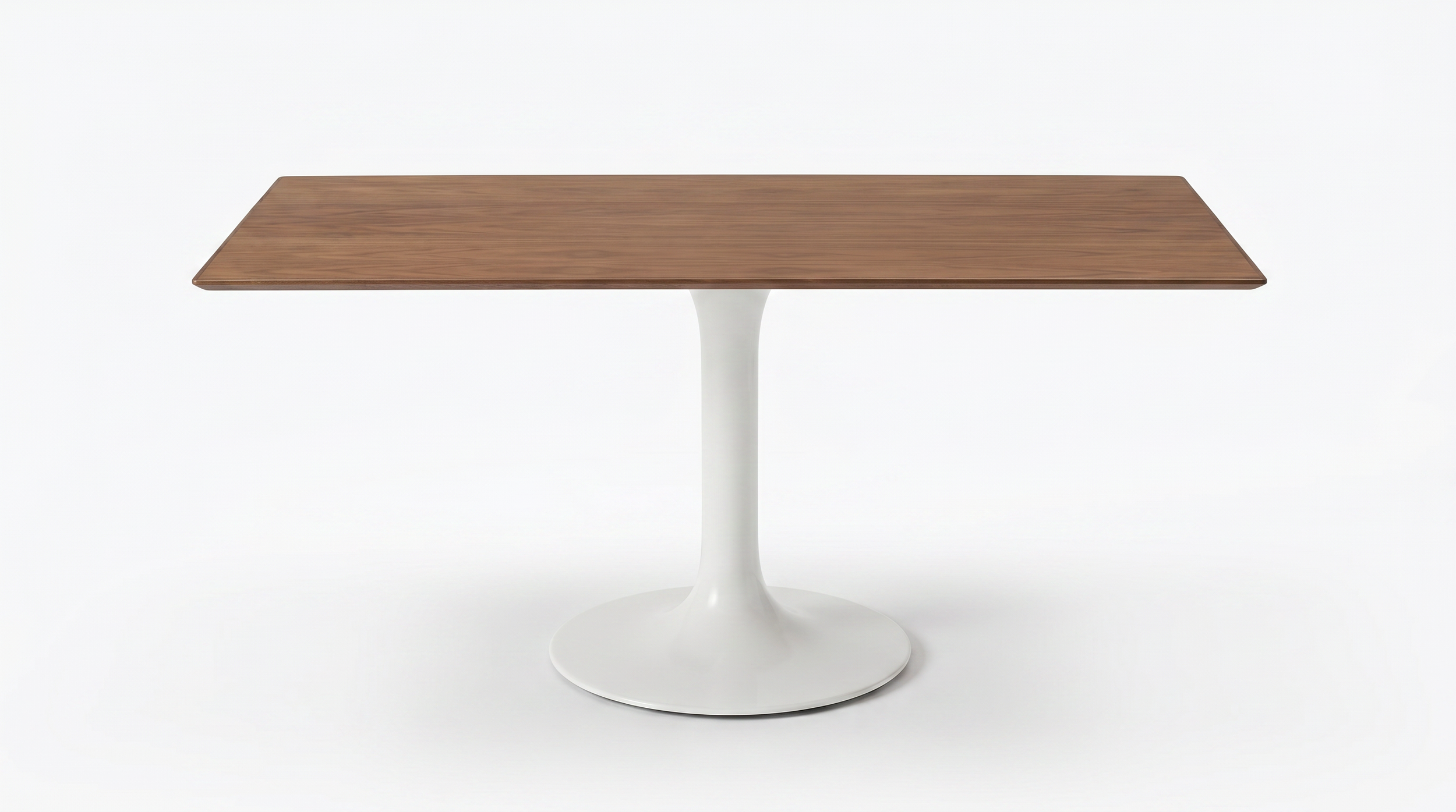 Ella rectangle veneer tabletop with white base