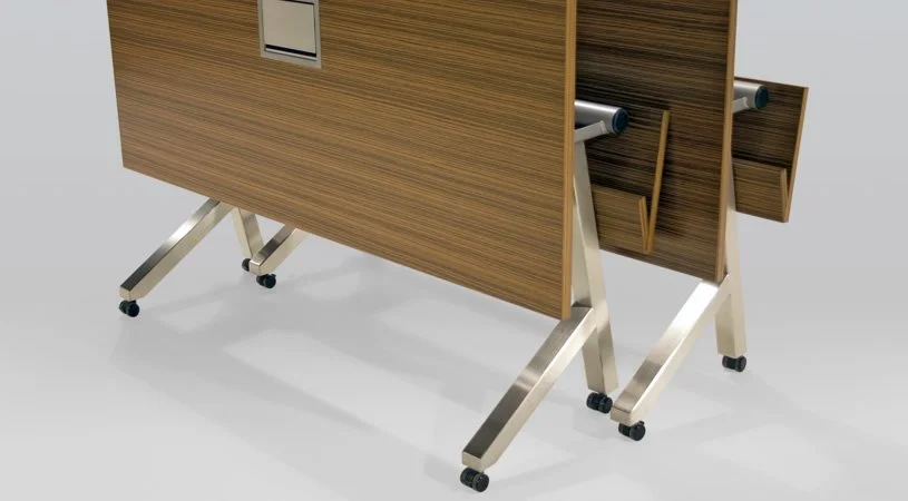 2Merge TR training tables stacked in vertical storage position.