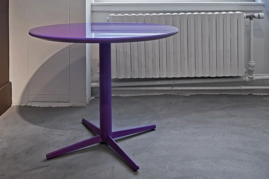 Purple round Asteri collaborative and cafe table