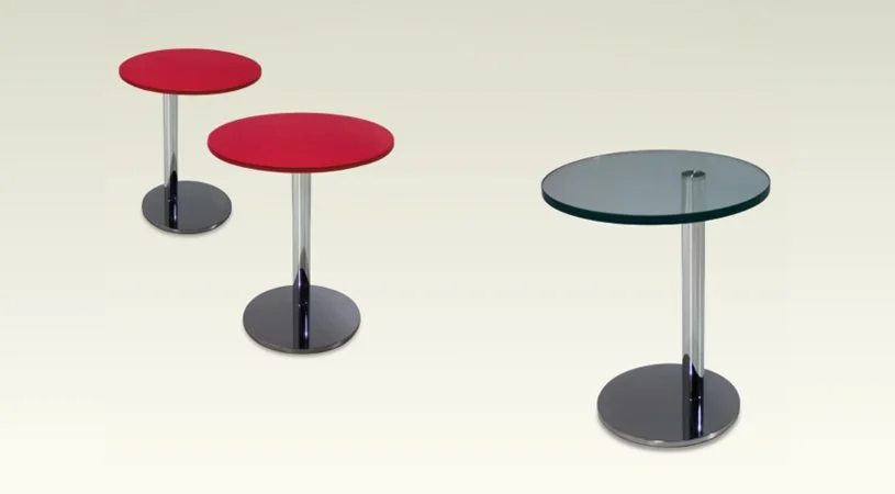Three Piato round table top occasional tables.