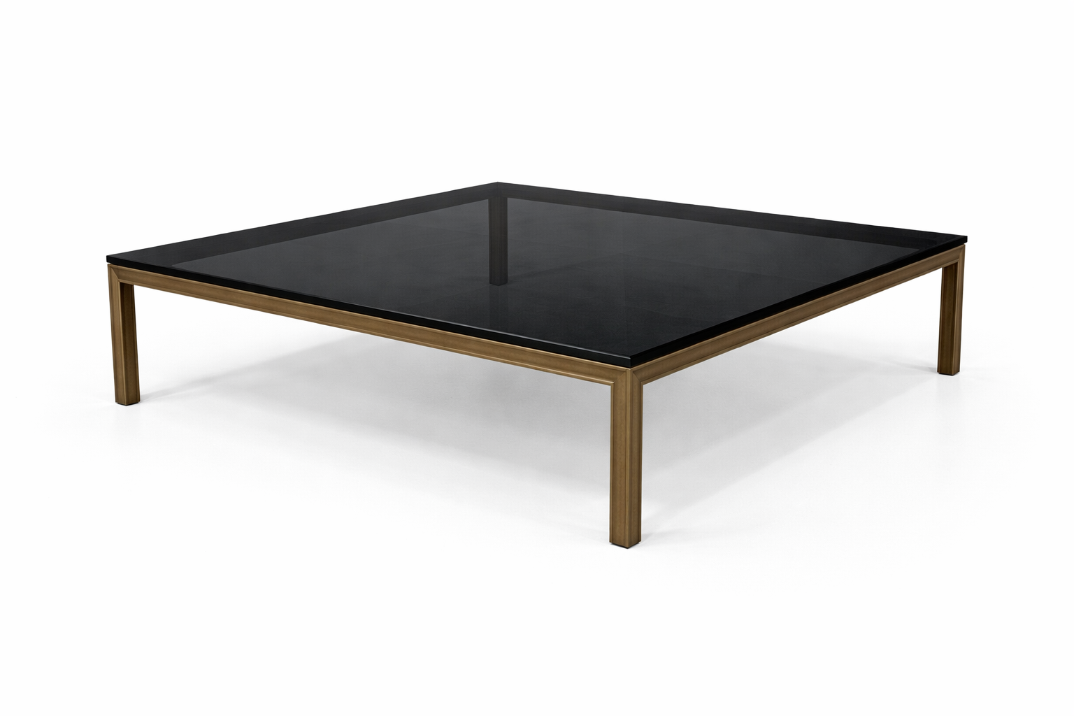 Parsons large square occasional table with tinted glass table top.