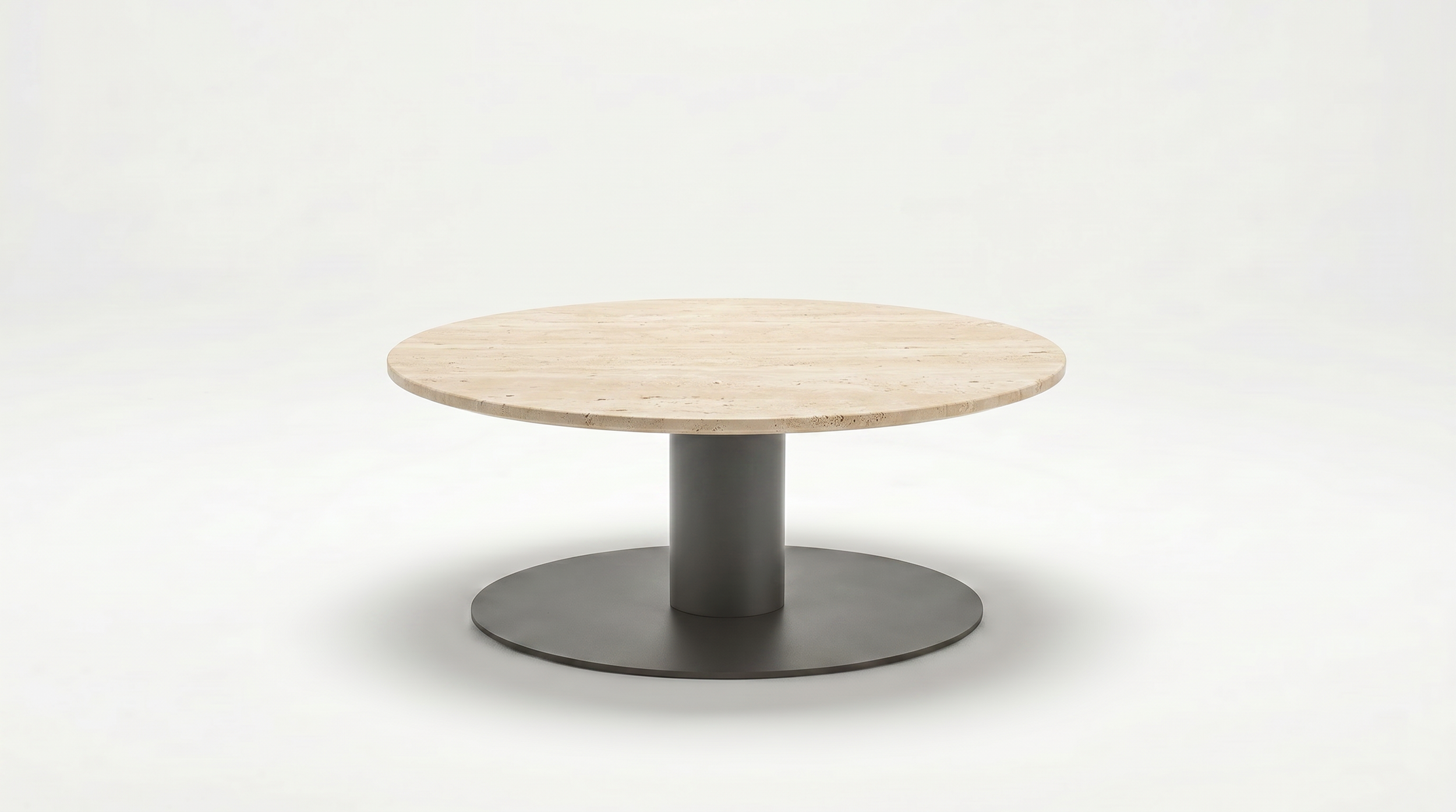 Prismatique Omega Occasional Table with Travertine Top.png